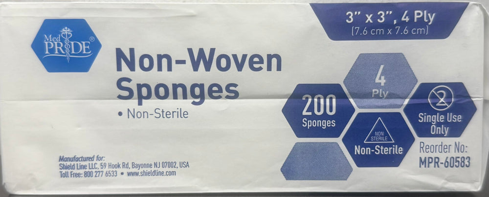 MED PRIDE nonsterile gauze pads 200-pack ready for home care