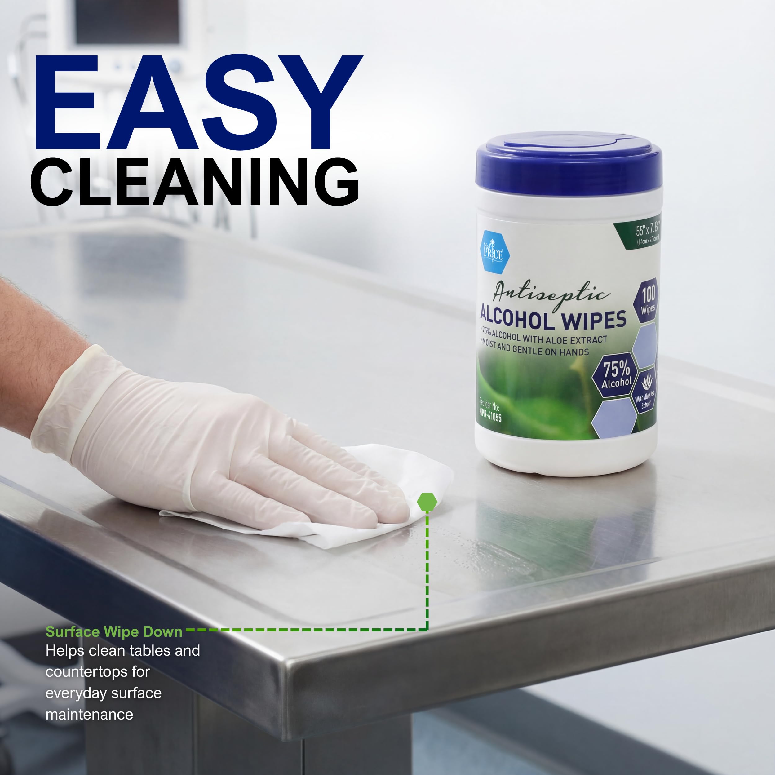 MED PRIDE on-the-go wipes for hands and surfaces in public spaces