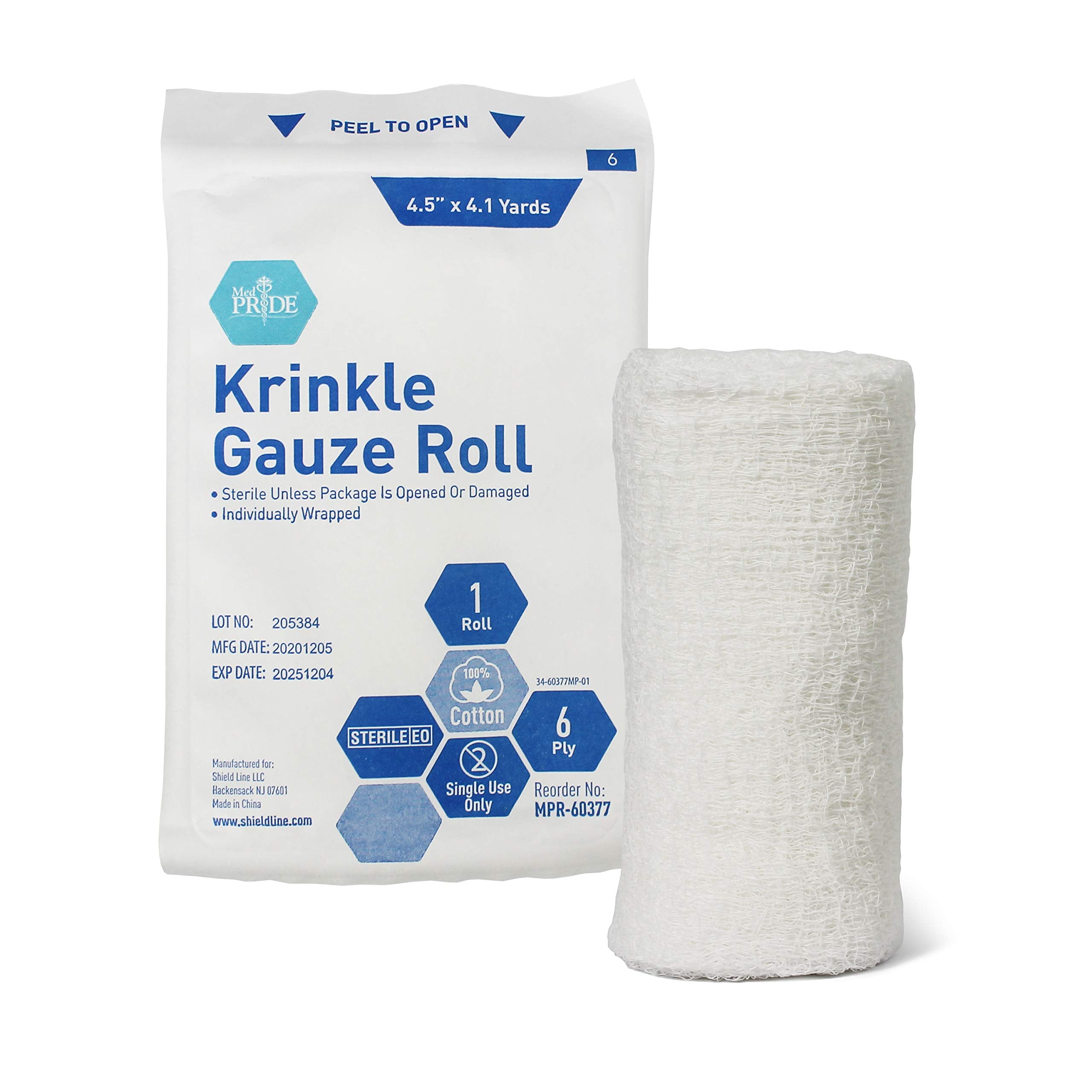 MED PRIDE individually wrapped gauze rolls ensure sterile use in first aid.