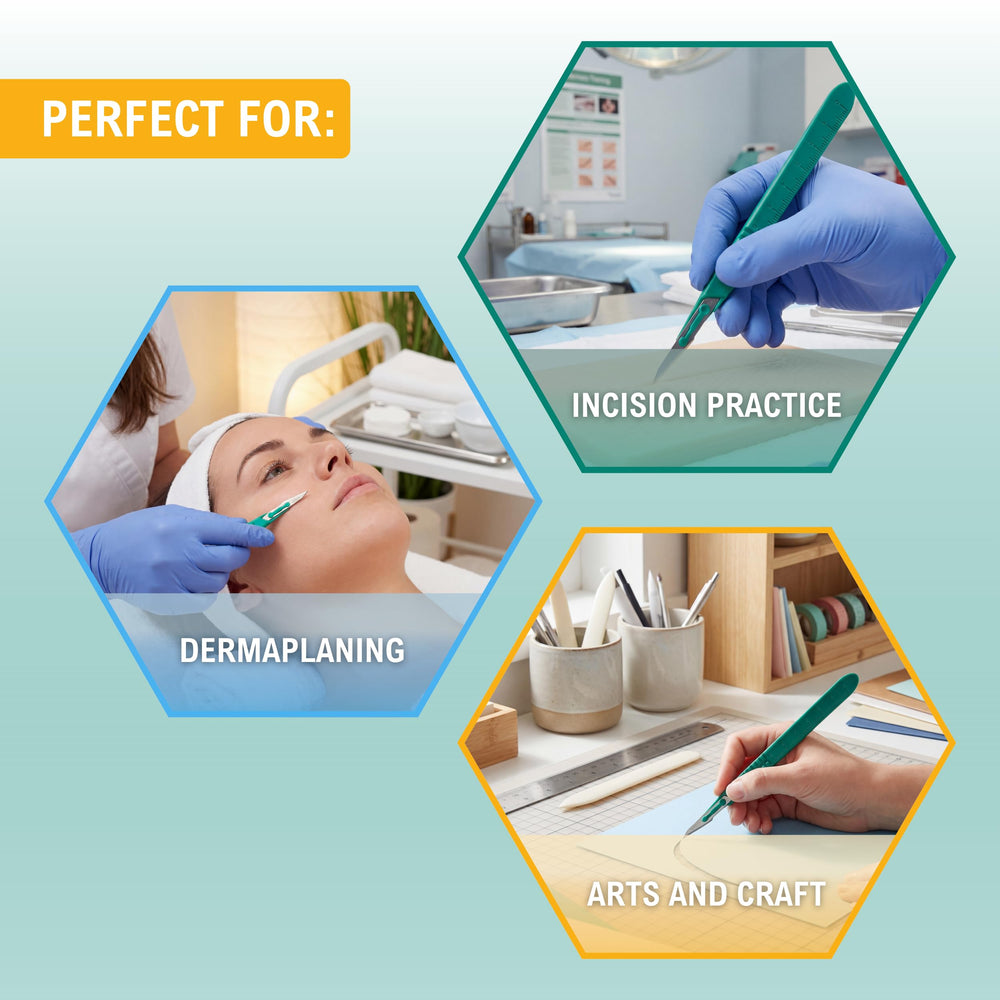 MED PRIDE compact 11 blade set fits portable sterile tool kits
