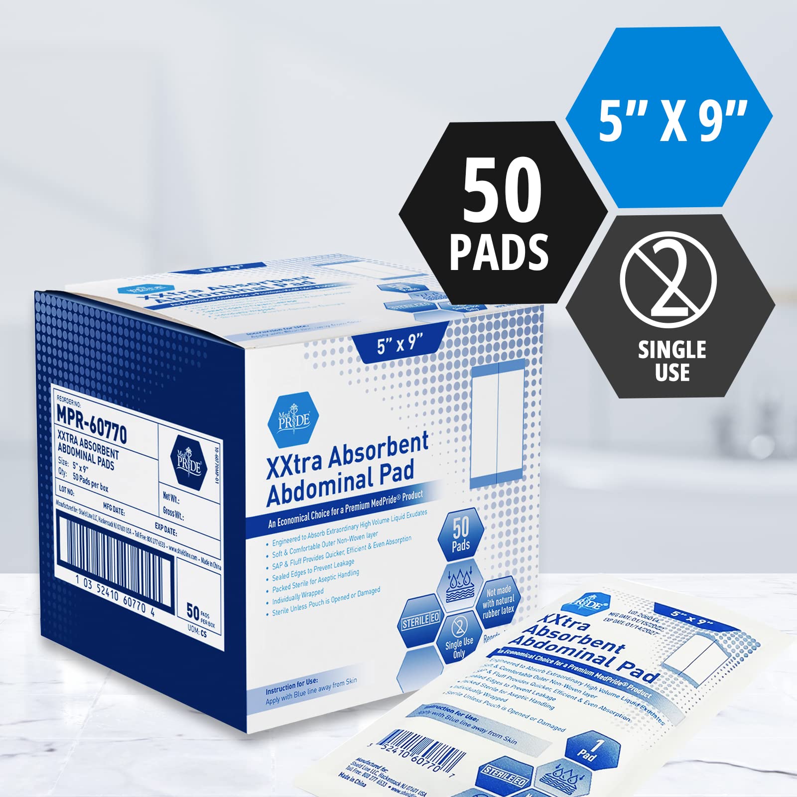 MED PRIDE post-op wound care pad 5x9 supports dressing needs