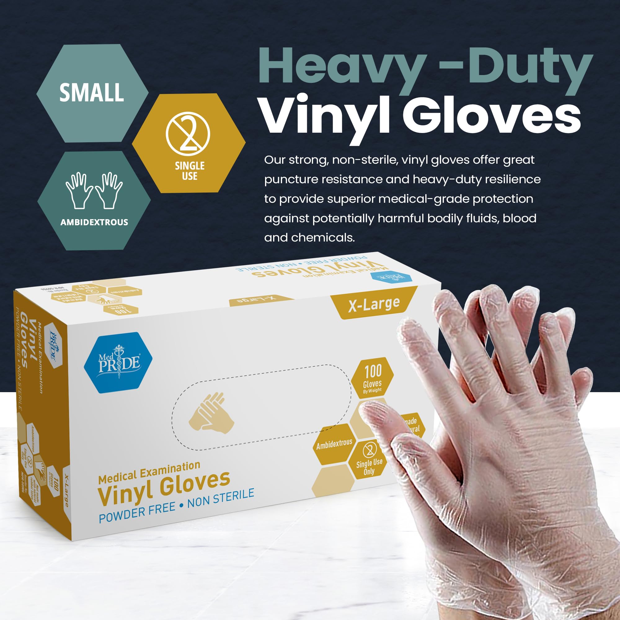 MED PRIDE powder-free glove smooth touch ideal for sensitive handling