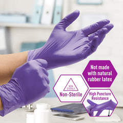 MedPride powder-free nitrile gloves in a 100-pack for convenience