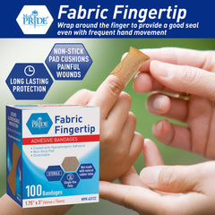 MED PRIDE sterile fingertip bandages two sizes offer versatile fingertip coverage.