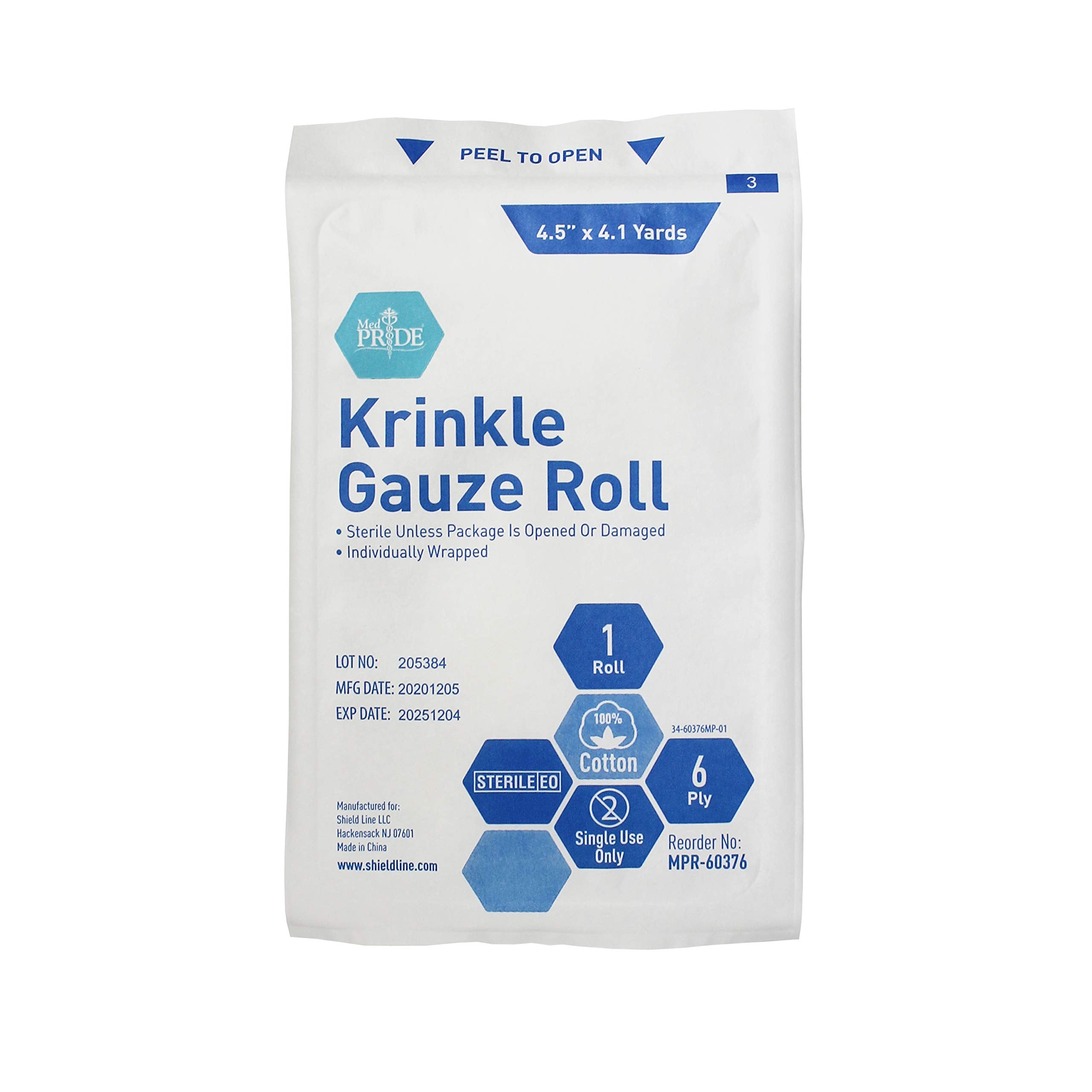 MED PRIDE sterile gauze rolls in travel-friendly packaging