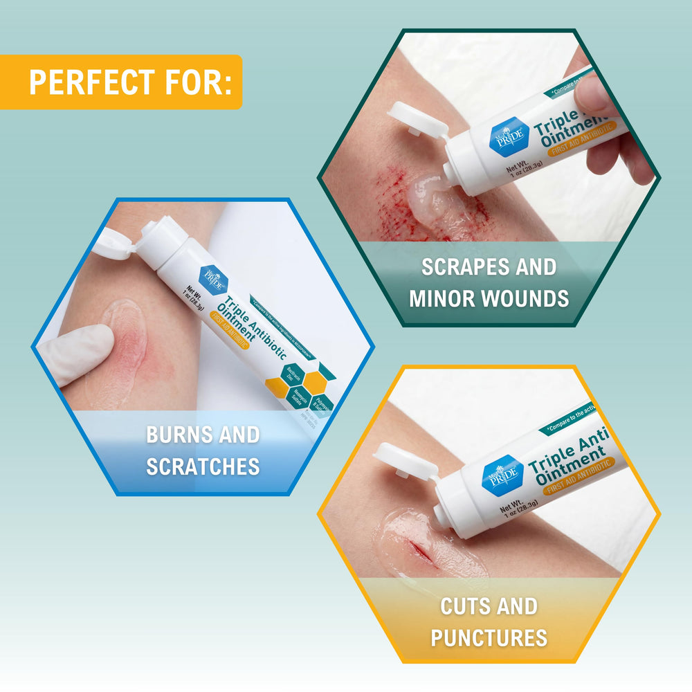 Compact 4-pack for home, car, and office first aid.