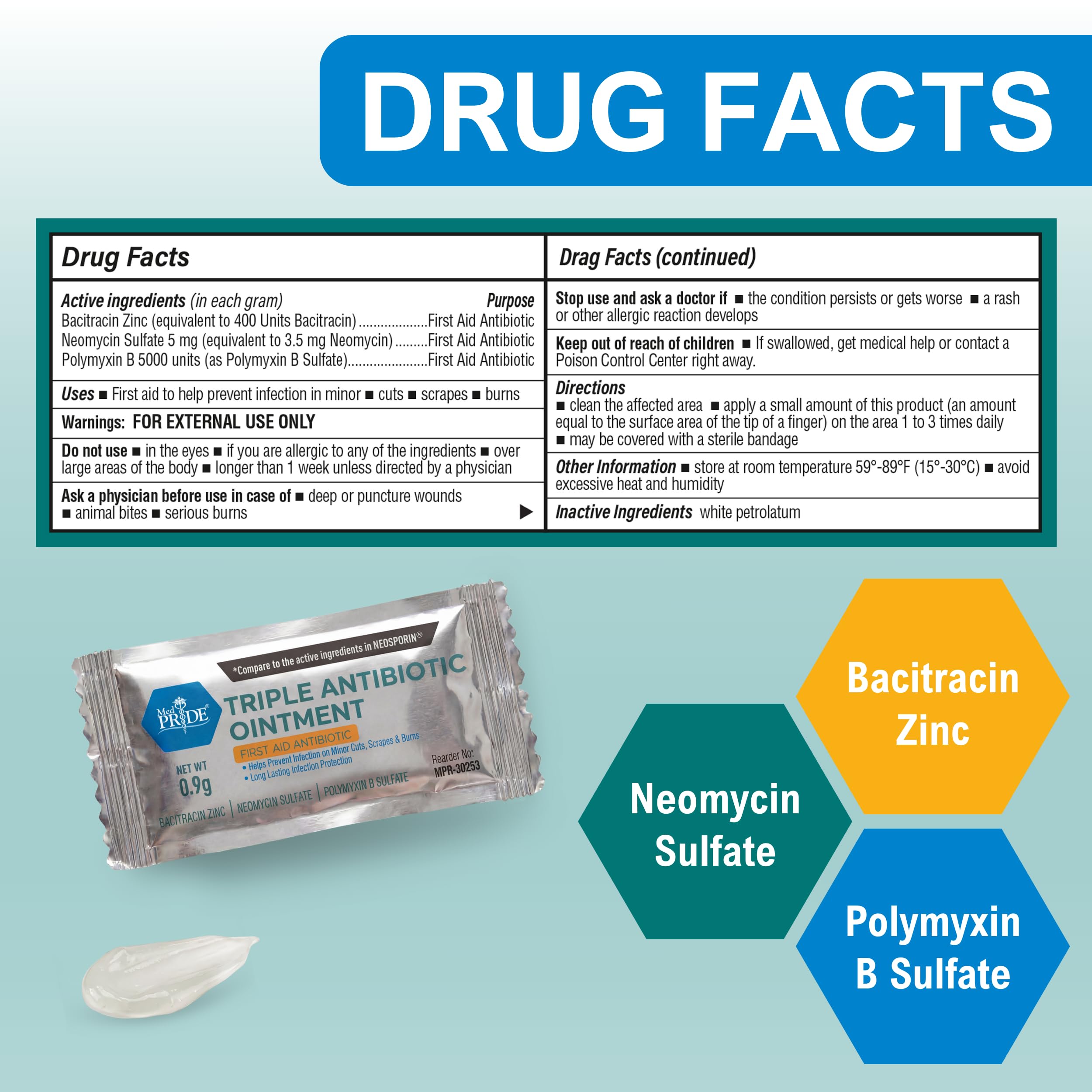 MED PRIDE packets ideal for scrapes and cuts on family activities