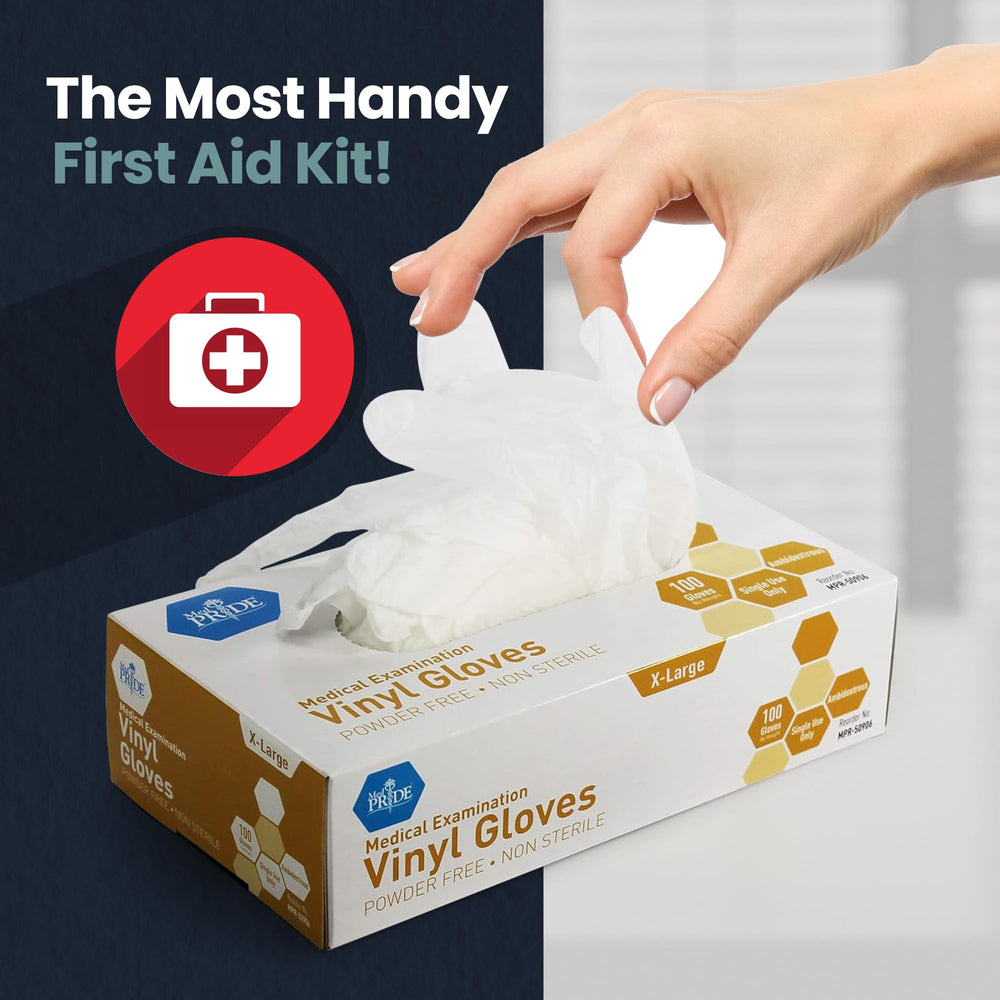 MED PRIDE unisex-fit vinyl glove for comfortable extended wear