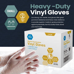 MED PRIDE vinyl exam gloves clear appearance enhances tactile precision in tasks