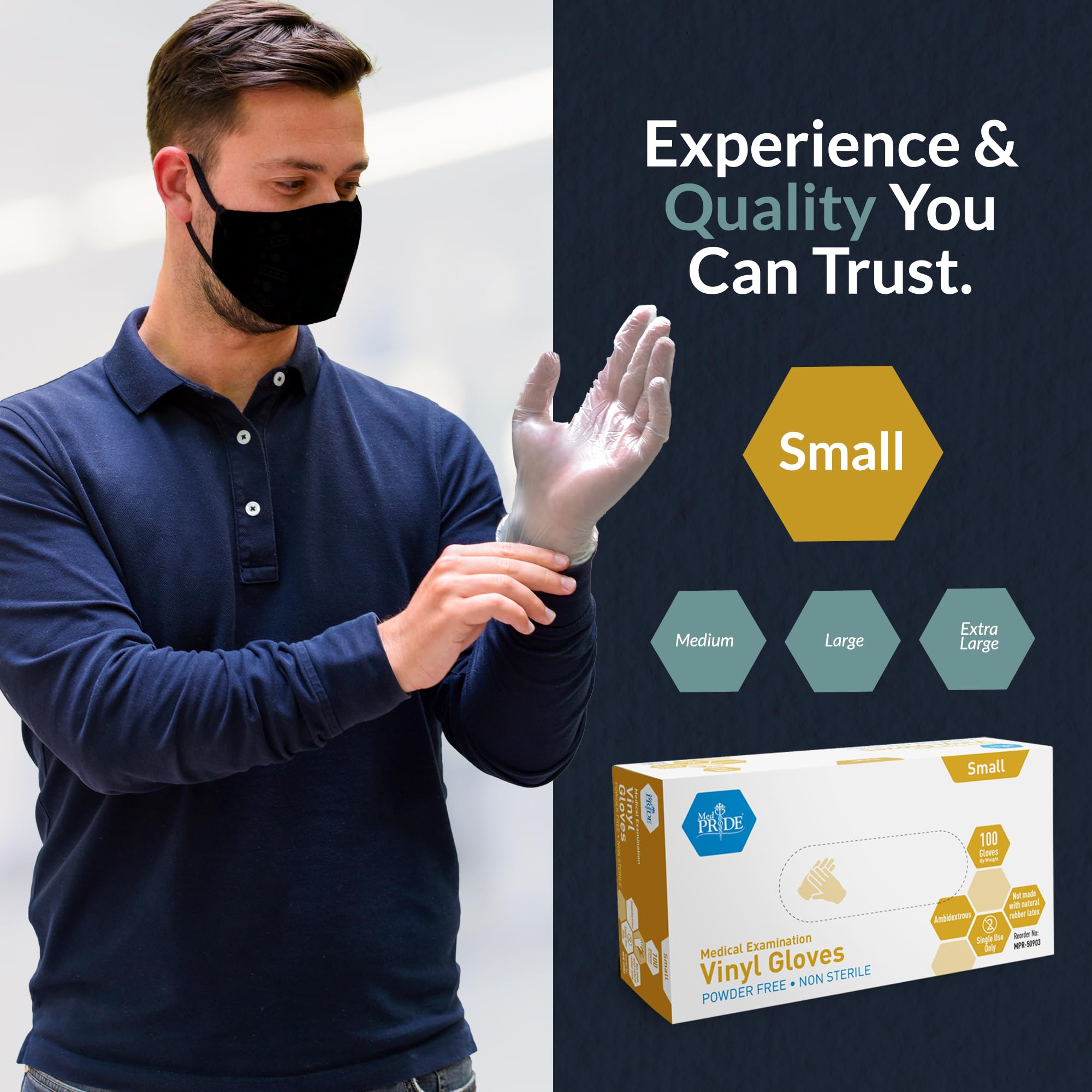 MED PRIDE disposable medical-grade gloves for quick, hygienic disposal