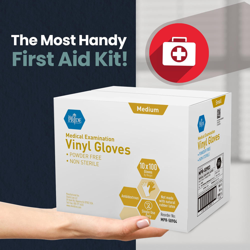 MED PRIDE vinyl gloves food-service-ready for safe food handling