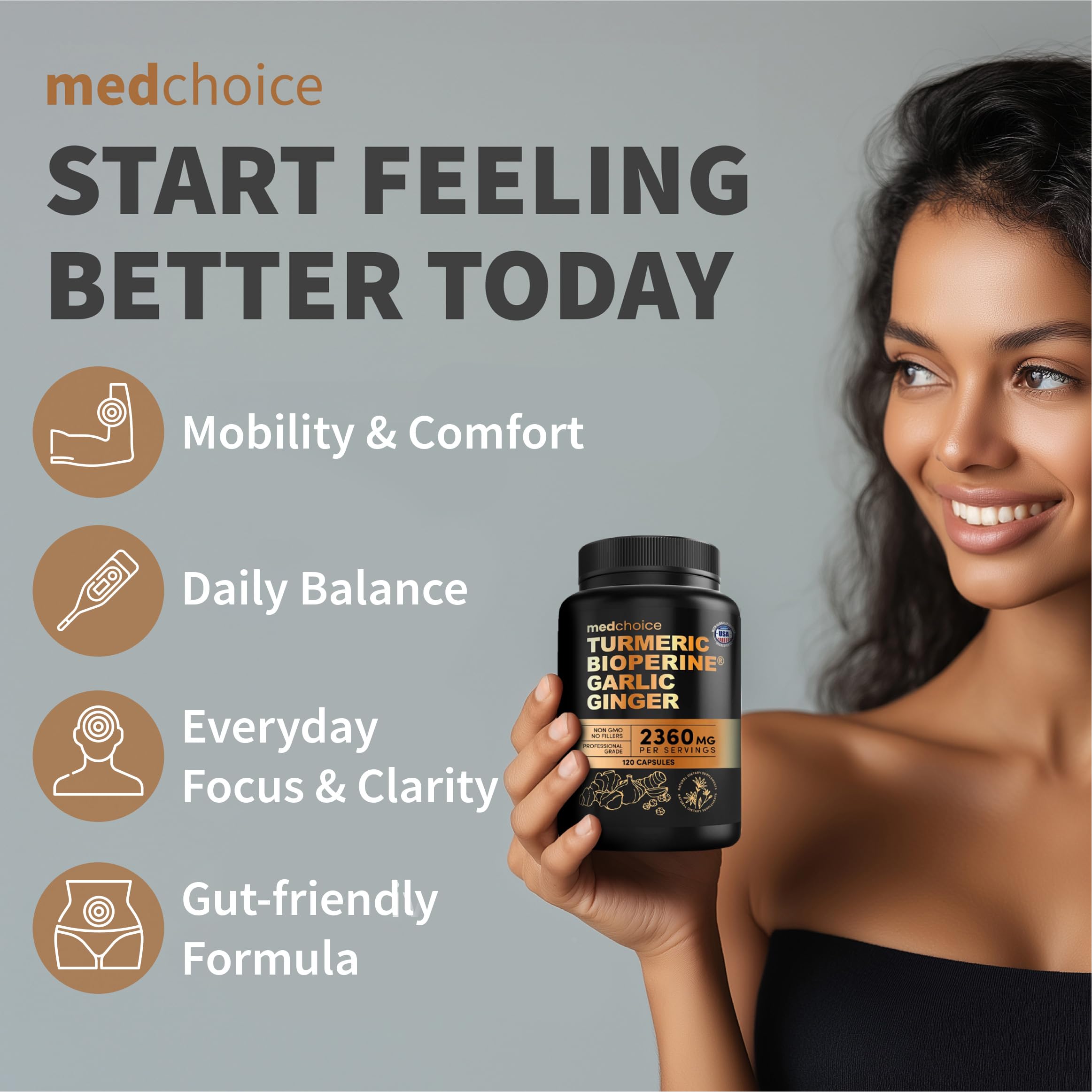 MEDCHOICE ginger-garlic capsules promote digestive balance after meals.