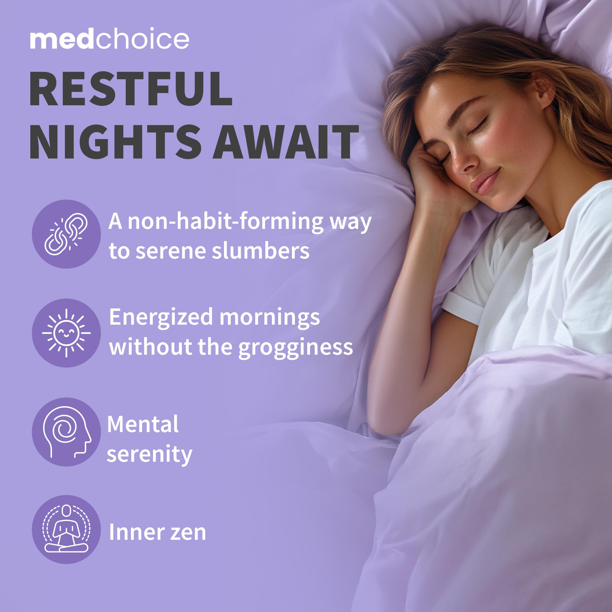 MEDCHOICE magnesium glycinate on bottle suggests a smoother transition to rest.
