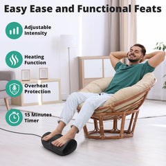 Medcursor foot massager heat close-up rolling nodes delivering kneading sensation.
