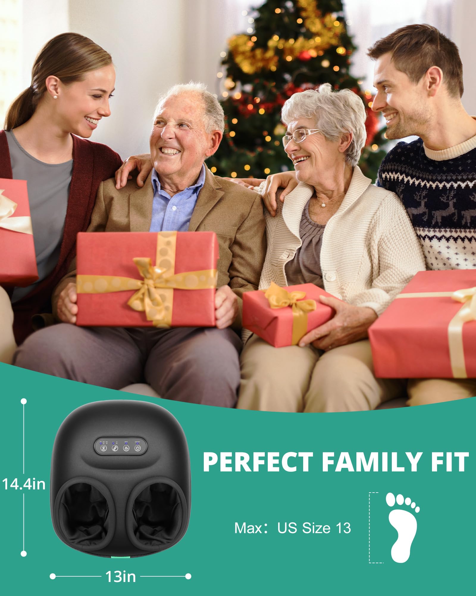 Medcursor foot massager kneading rollers reach arch and heel for deep relaxation.
