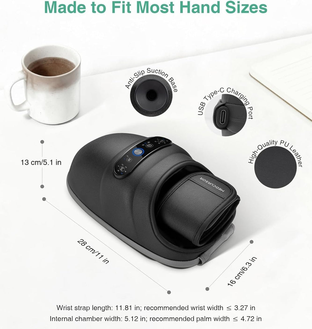 Medcursor hand massager compact design fits small spaces and travel.