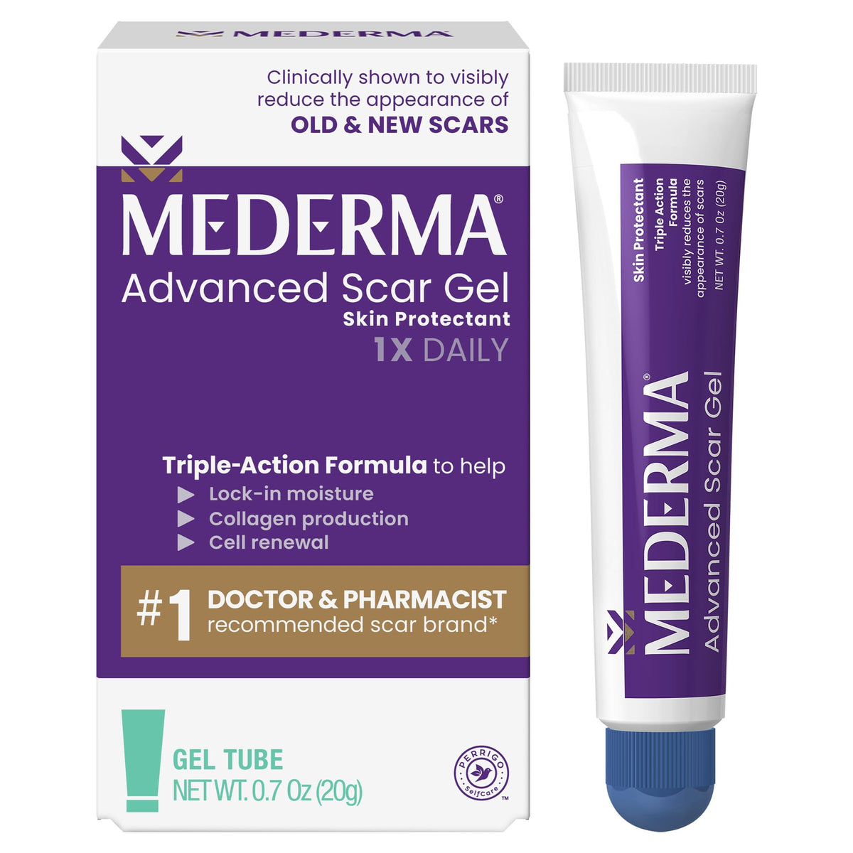 Mederma Advanced Scar Gel bottle for easy daily scar care