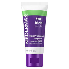 Mederma Kids scar gel clear rub after purple application demonstrates quick absorption.