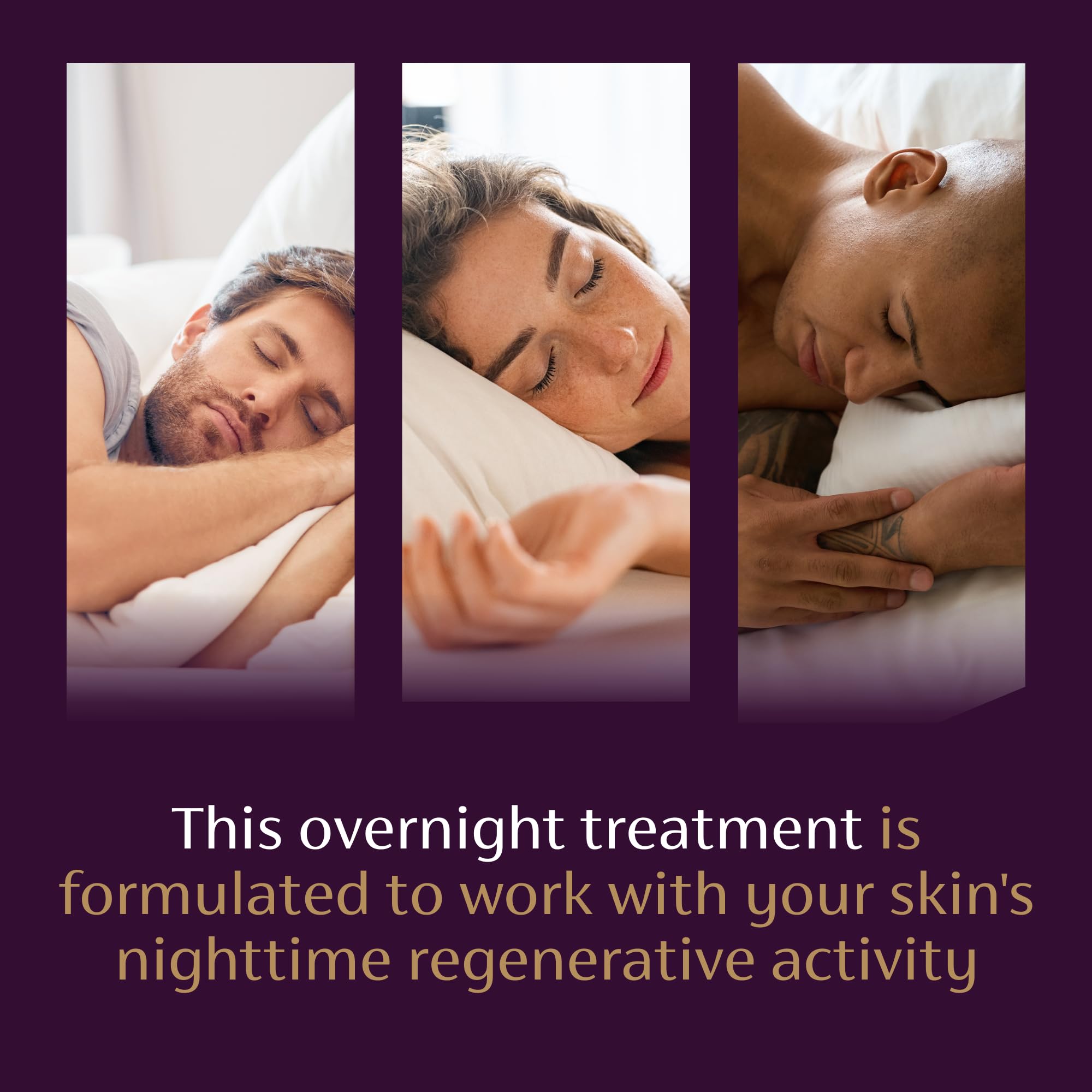 Nighttime regeneration action depiction with soft glow indicating skin renewal from Mederma PM