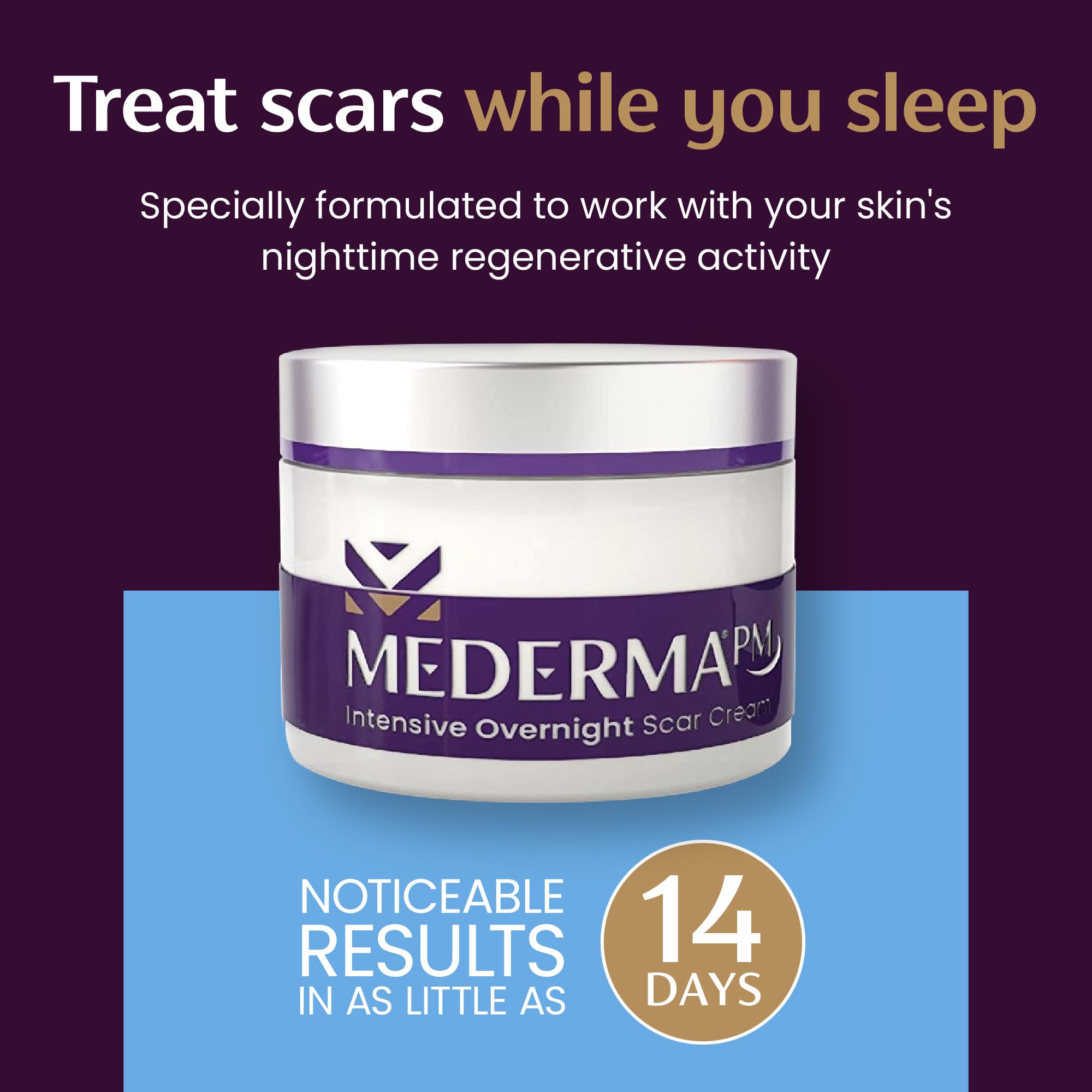 Mederma PM non-greasy texture on fingertip suitable for nightly use
