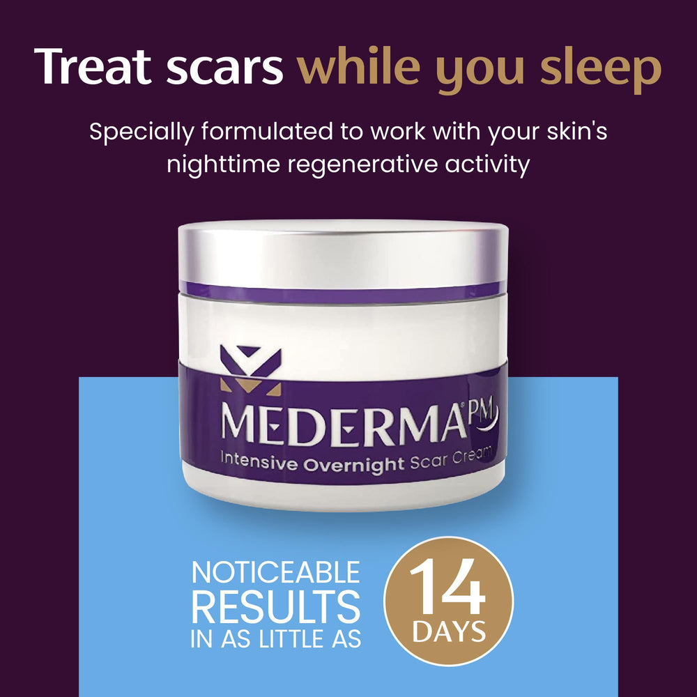Mederma PM non-greasy texture on fingertip suitable for nightly use