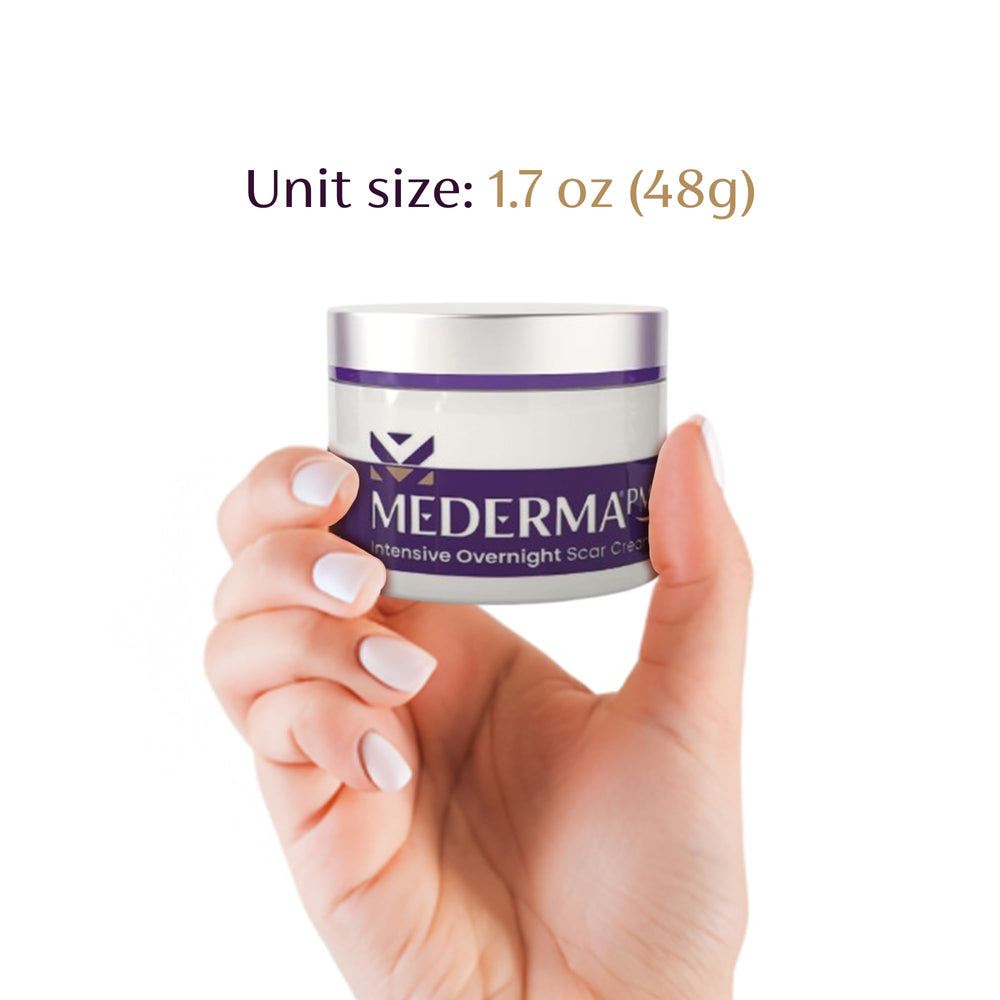 Mederma PM close-up of overnight application shows fast-absorbing, non-greasy formula