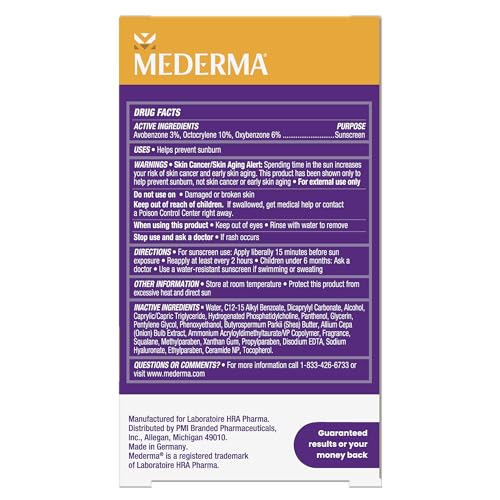 Mederma Scar Cream Plus SPF 30 packaging detail and SPF label.
