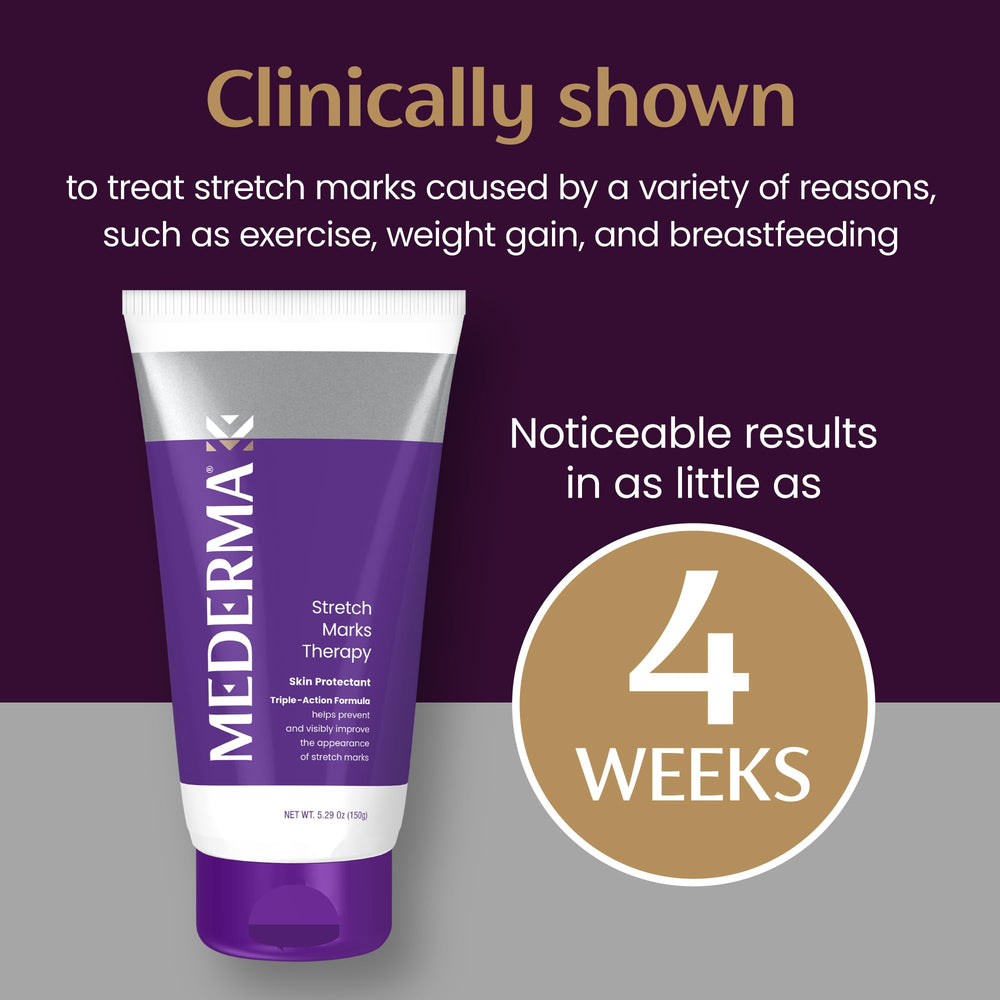Mederma Stretch Marks Therapy packaging highlights HSA and FSA eligibility