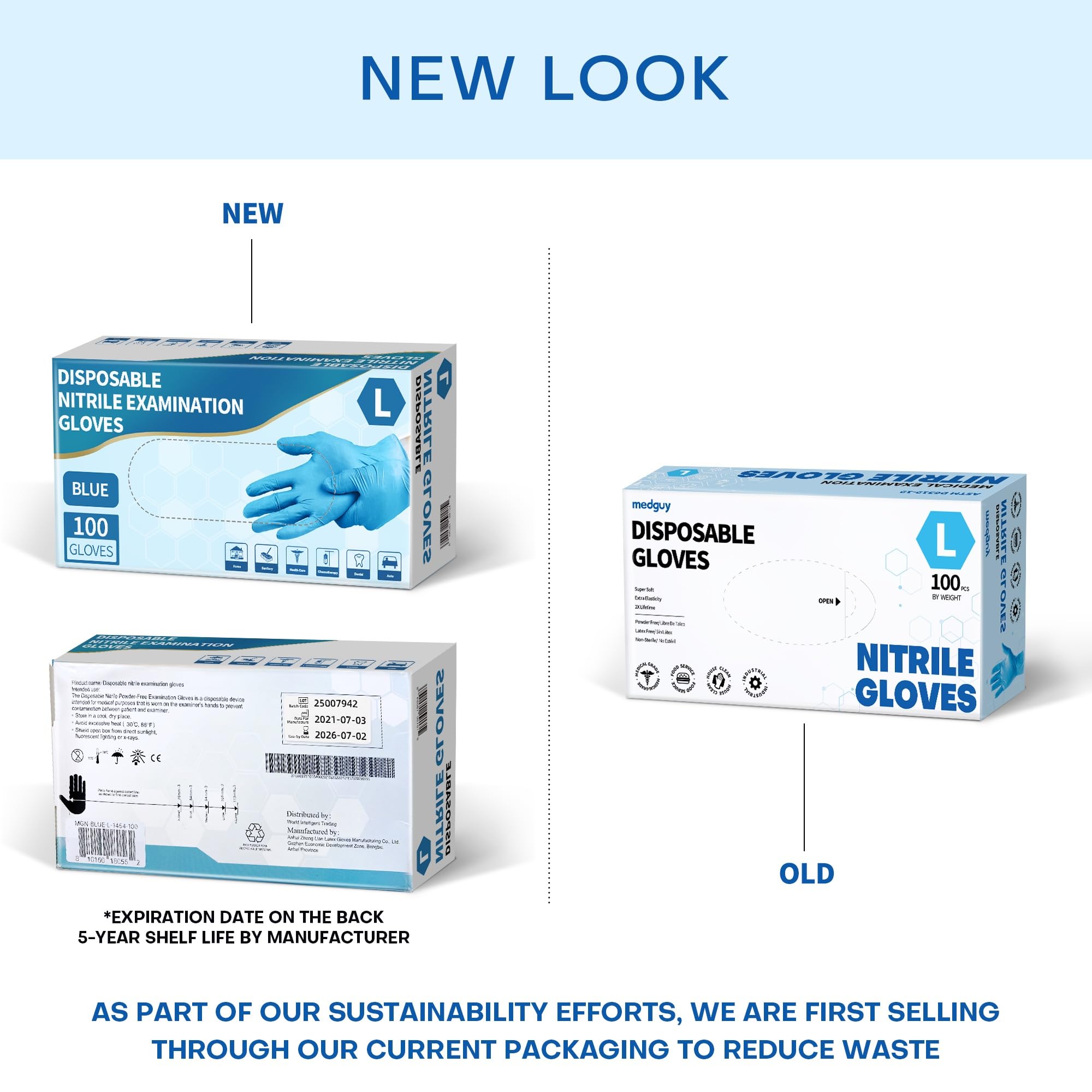 Medguy blue gloves suitable for lab and cleaning tasks