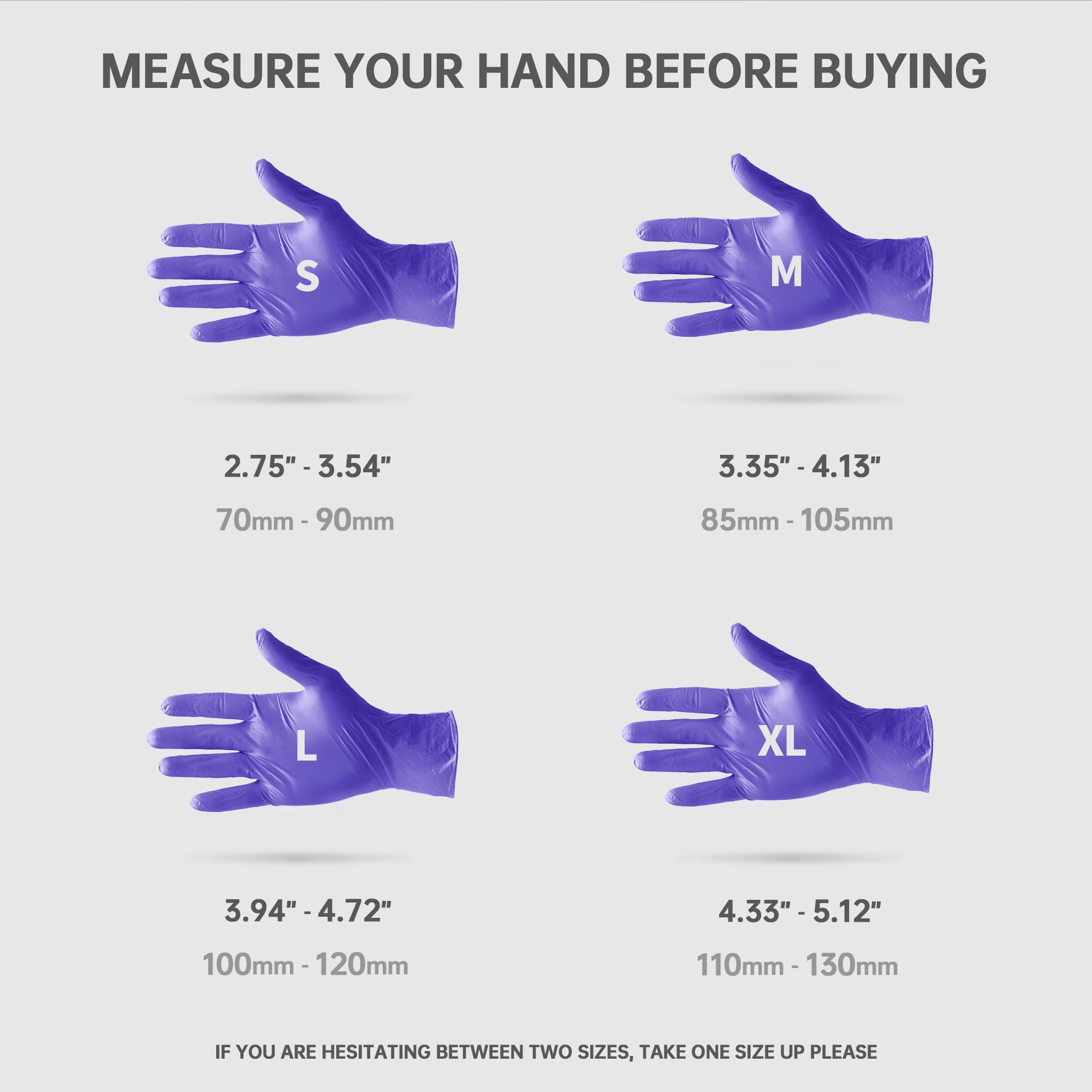 Medguy nitrile gloves blue-violet color close-up, stylish yet functional.