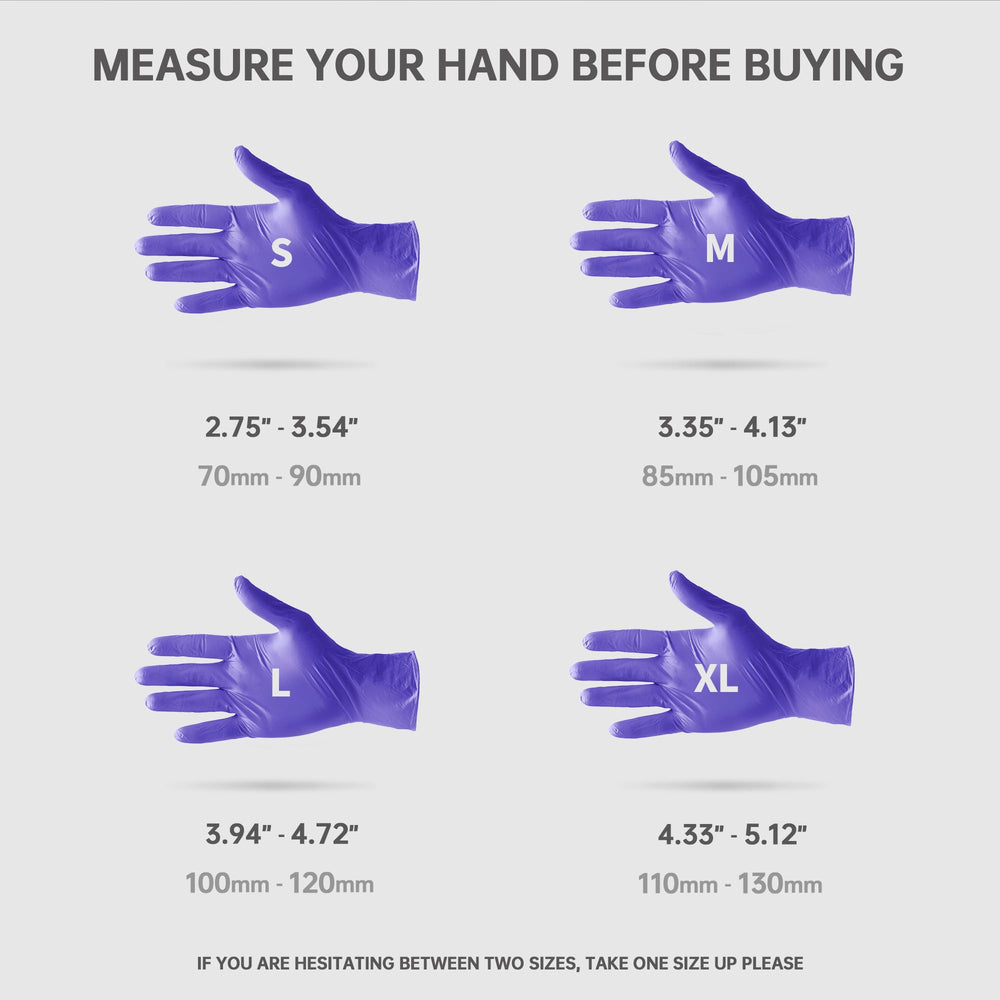 Medguy nitrile gloves blue-violet color close-up, stylish yet functional.