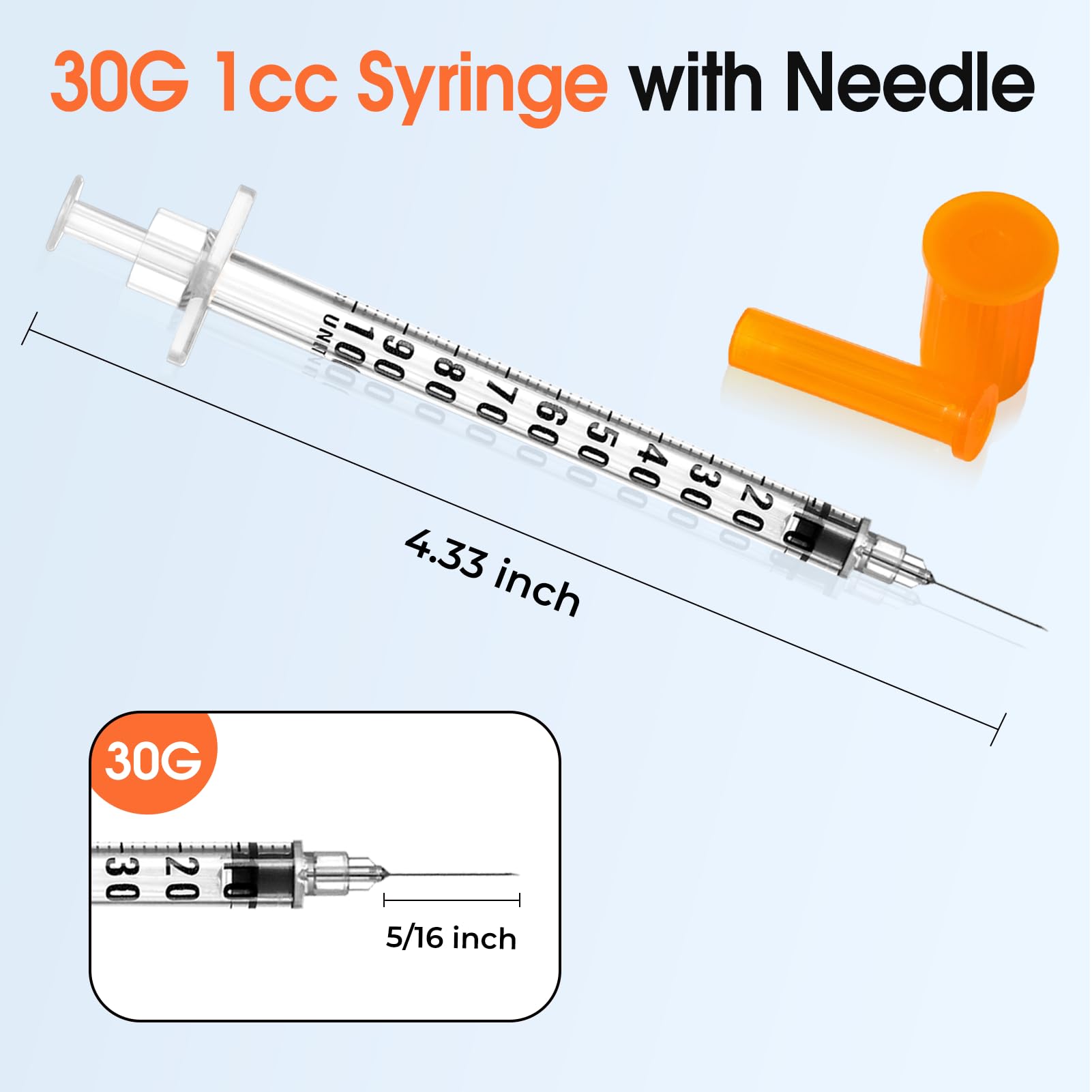 Medhome 30G syringe in sealed packs for clean, ready-to-use units.