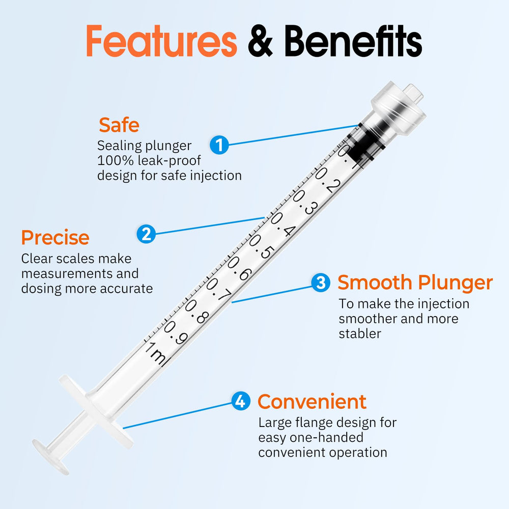 Medhome leak-proof inner wall design enables smooth plunger action and safer use.