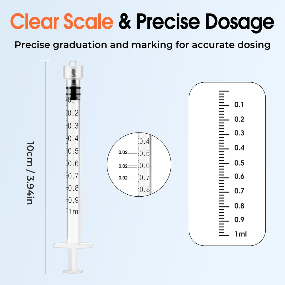 Medhome sterile 1mL syringe, individually wrapped, ideal for precise tasks in professional or home settings.