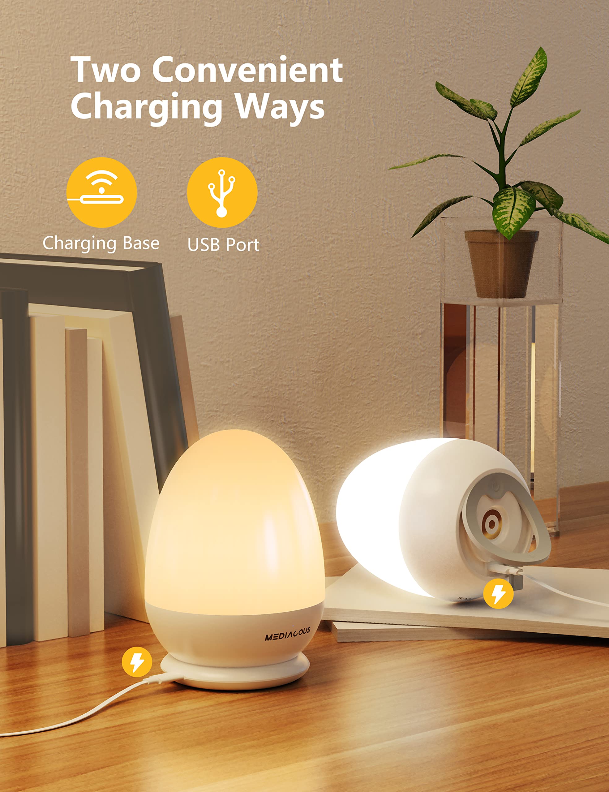 MediAcous night light one-hour timer helps routines without overstaying.