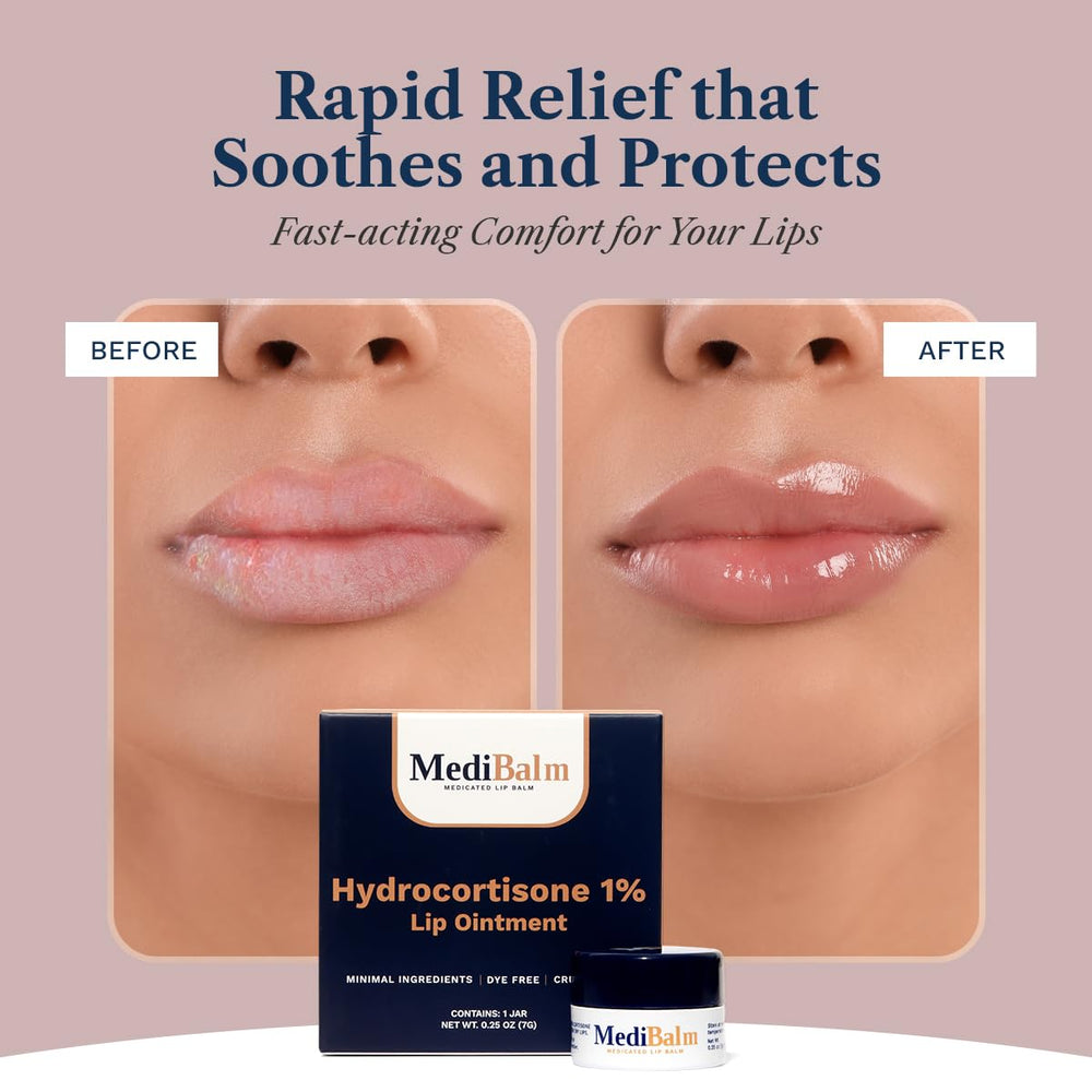 MediBalm ingredients: coconut oil and shea butter for nourishing lip care.