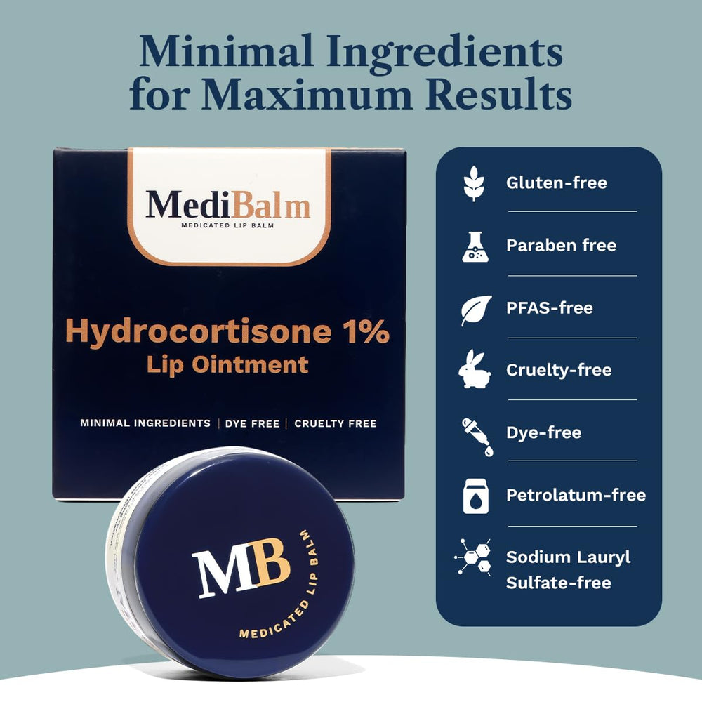 Petrolatum-free MediBalm formula for clean lip healing.