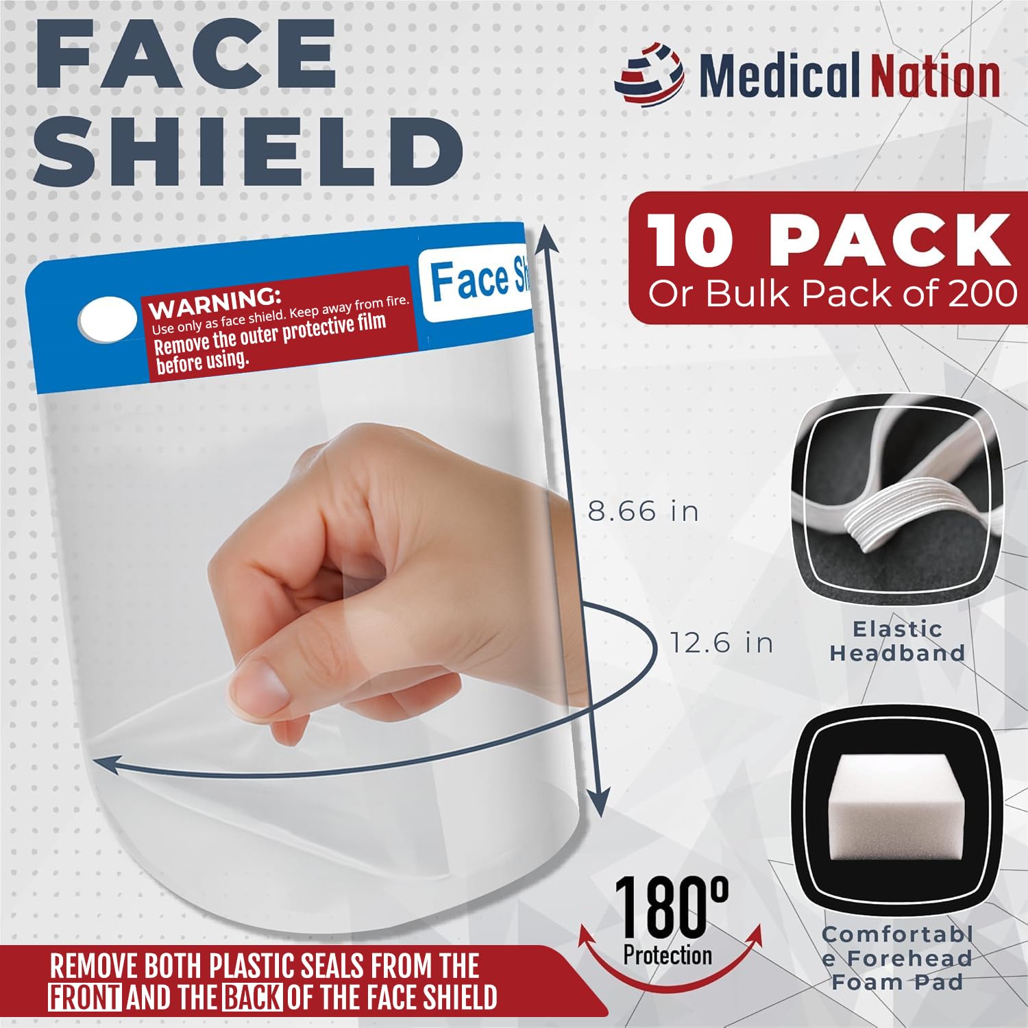 Medical Nation Face Shield foam band close-up for comfortable wear
