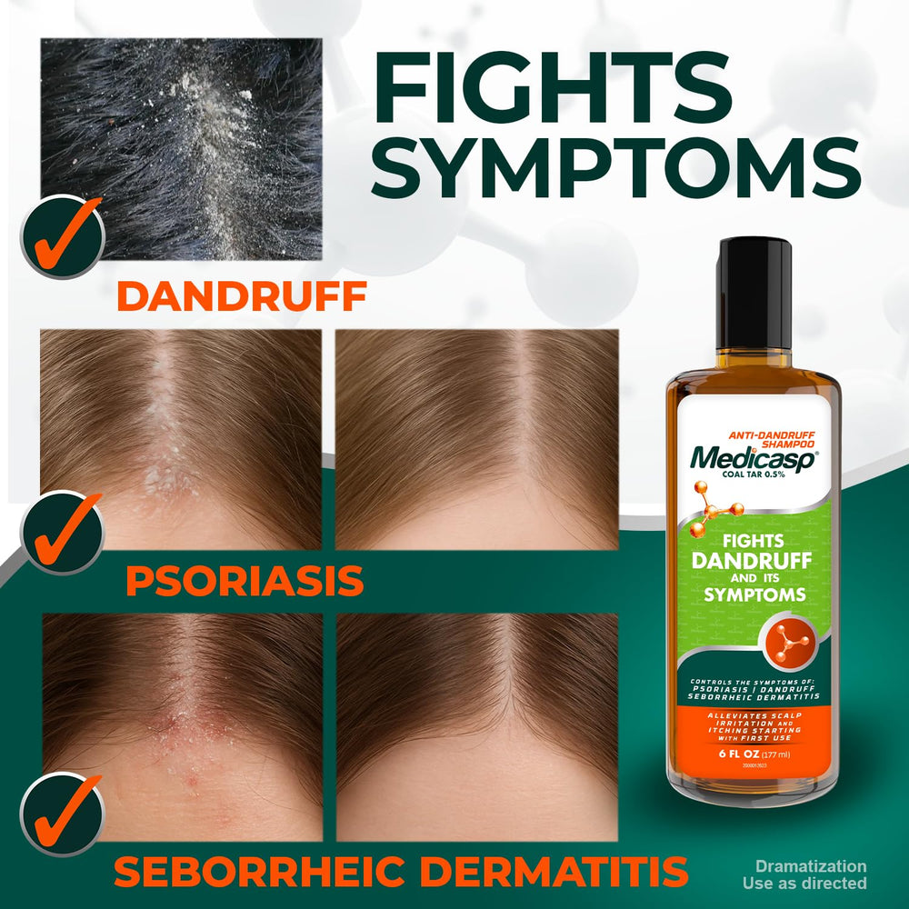 Medicasp coal tar shampoo 2-pack display indicating value and consistency