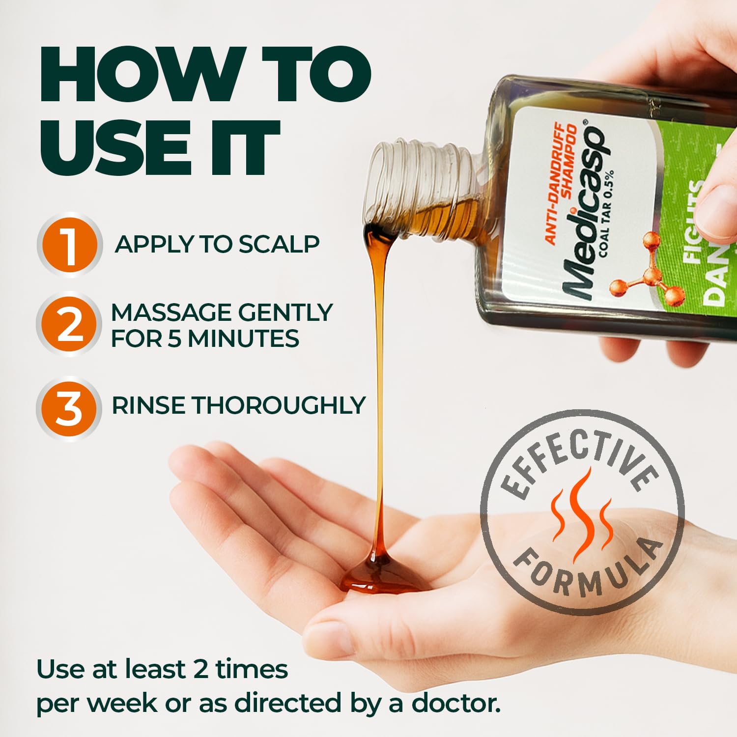 Medicasp coal tar shampoo healthy scalp visualization implying balance