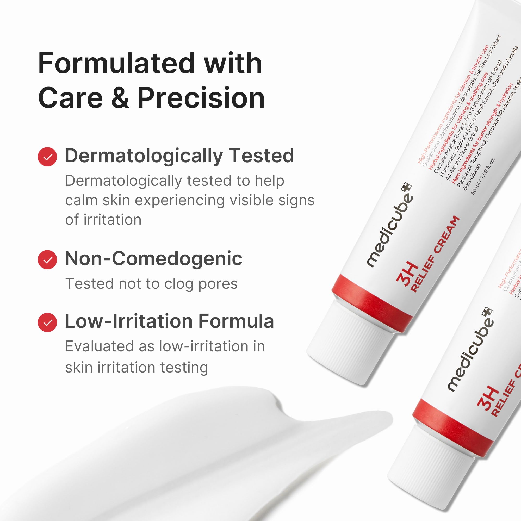 Medicube 3H Daily Relief Cream massaged into skin for quick absorption
