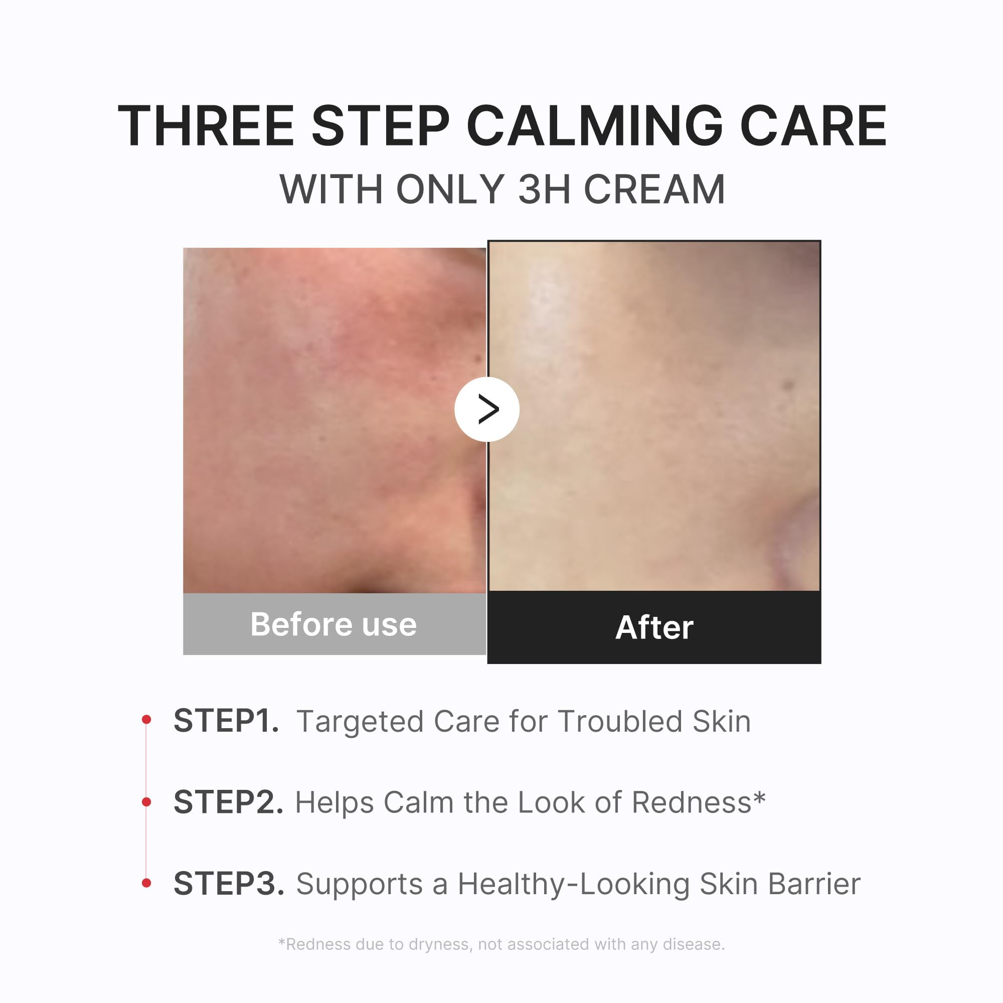 Medicube 3H Daily Relief Cream routine step graphic for night care