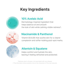 Medicube Azelaic Acid 10 soothing serum drop dispenser ensures controlled, precise application.