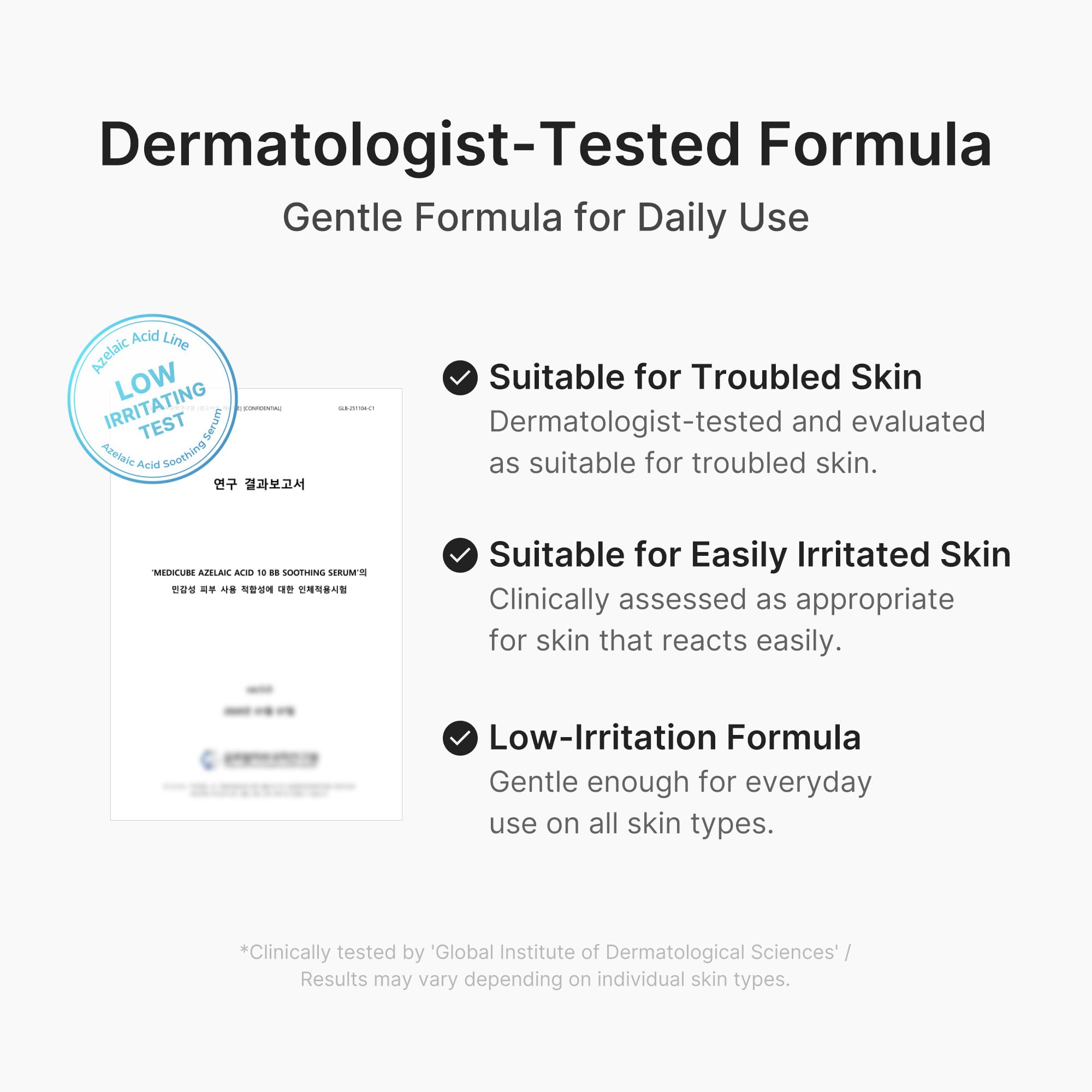 Medicube Azelaic Acid 10 soothing serum ingredients overview hints at B3 and B5 soothing synergy.