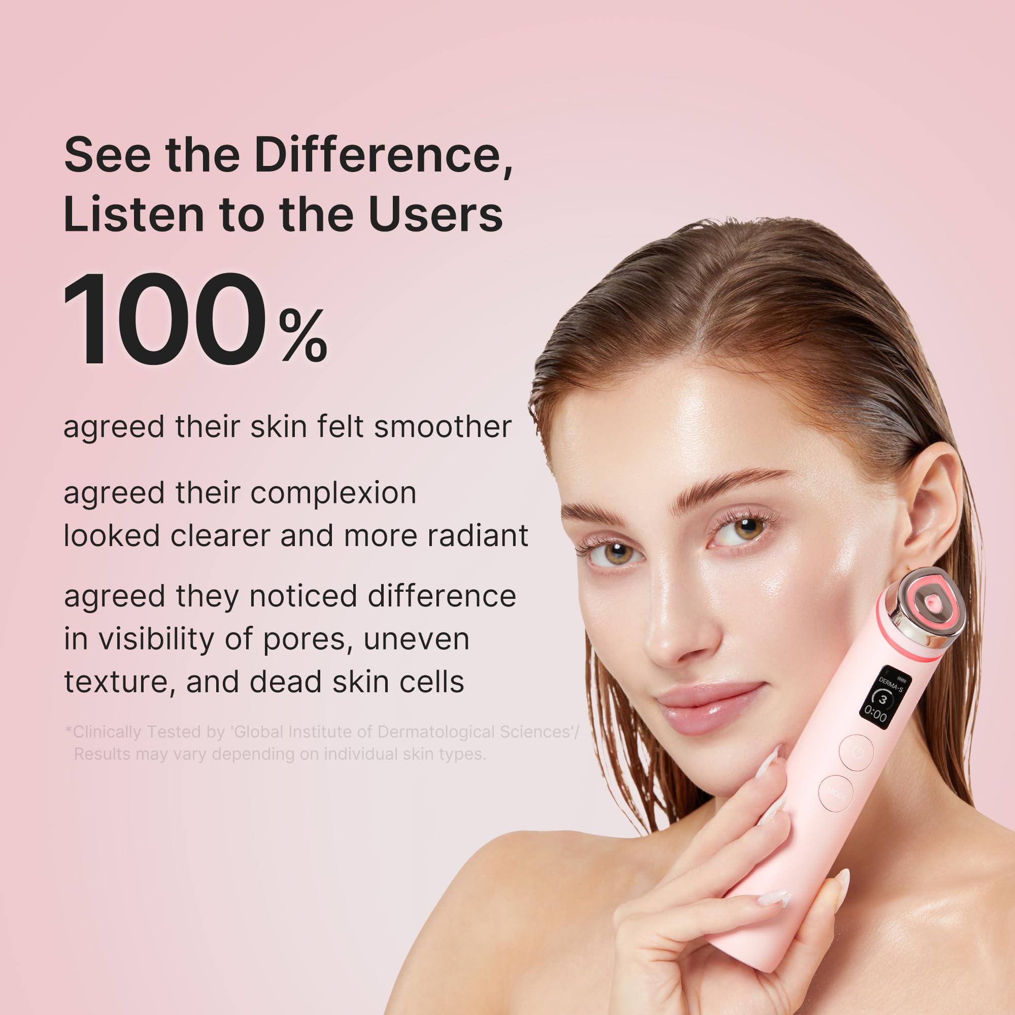 Medicube Booster Pro elasticity improvement through gentle massage.