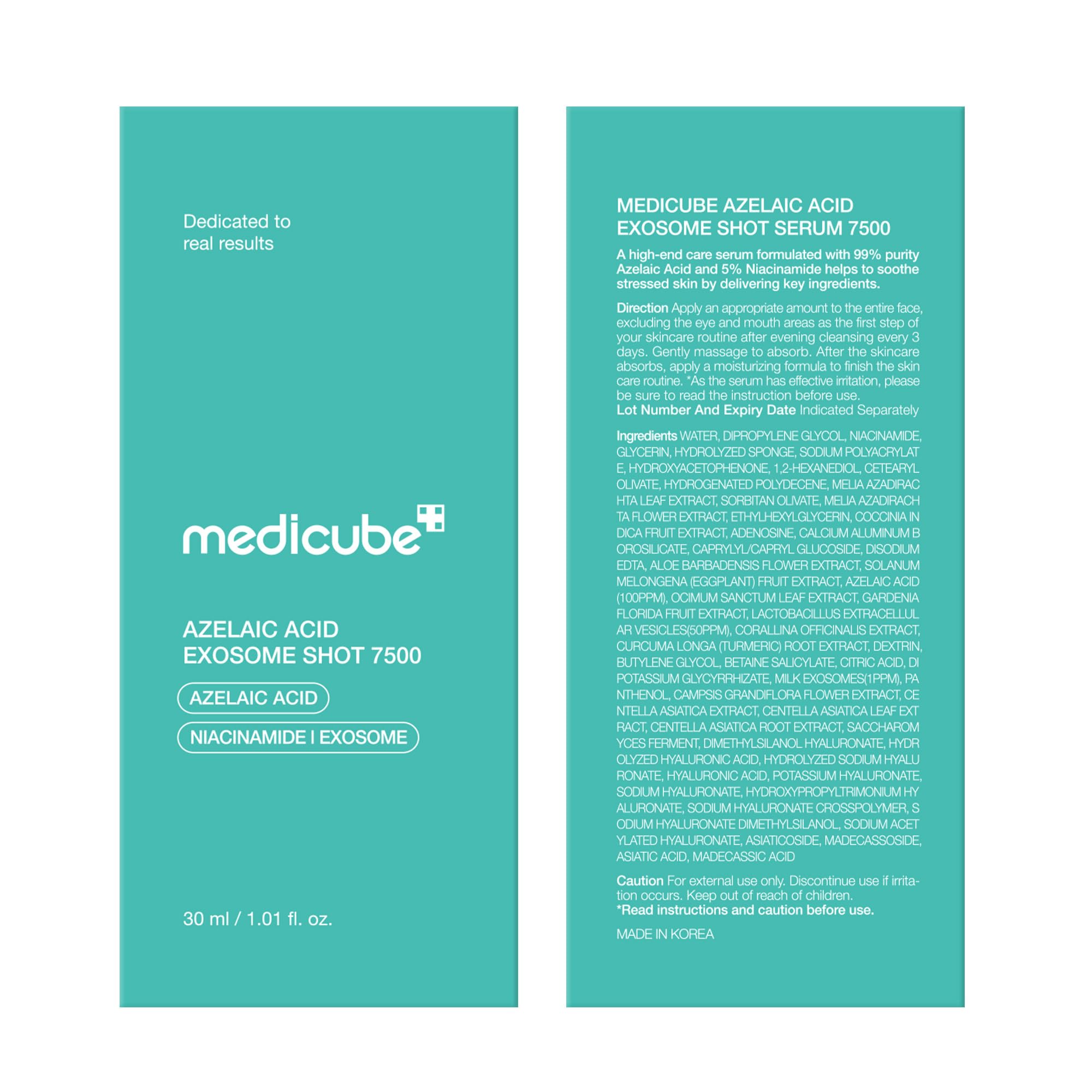 Medicube Exosome Shot clinical trial info card highlighting research