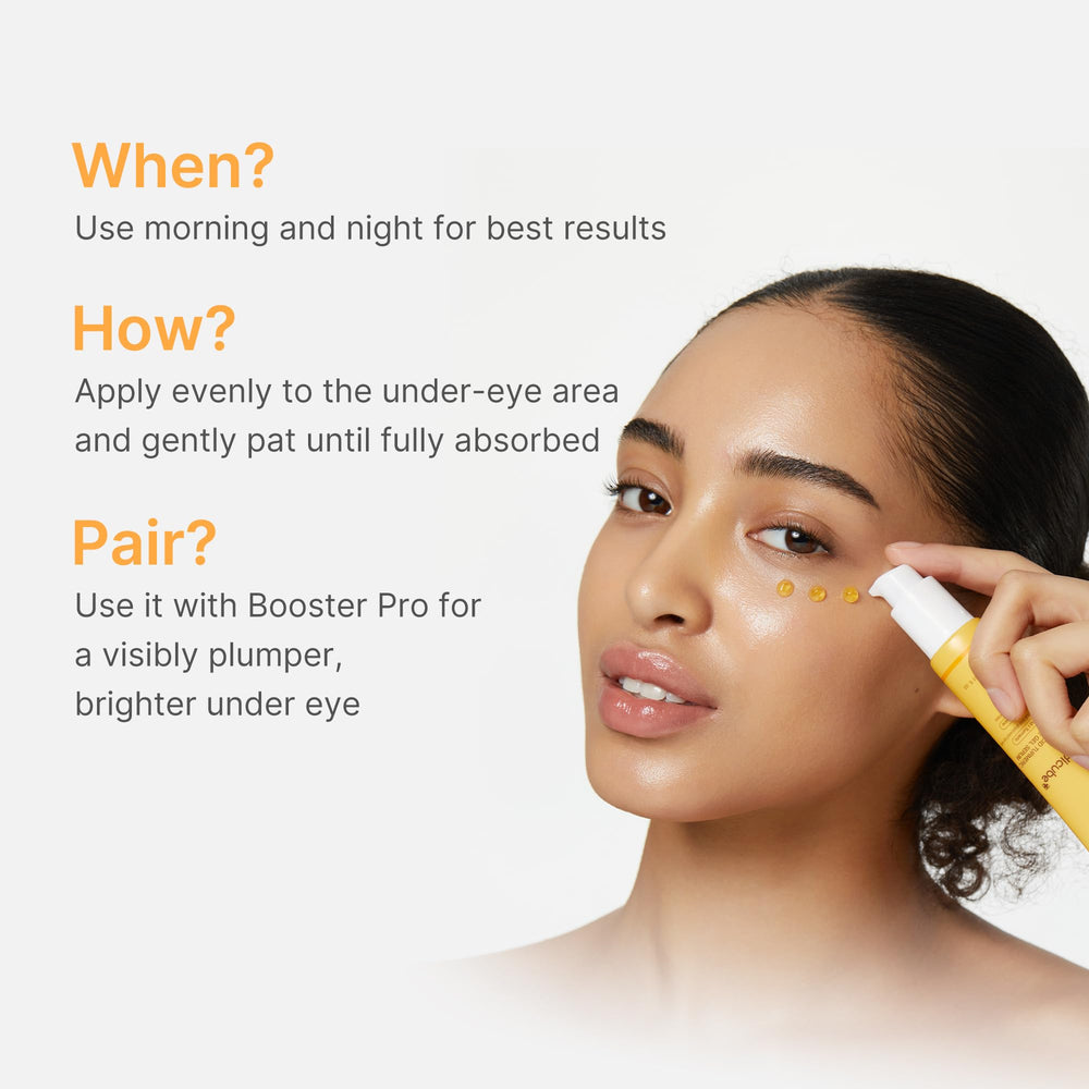 Medicube eye serum ingredients visual highlights kojic acid and turmeric.