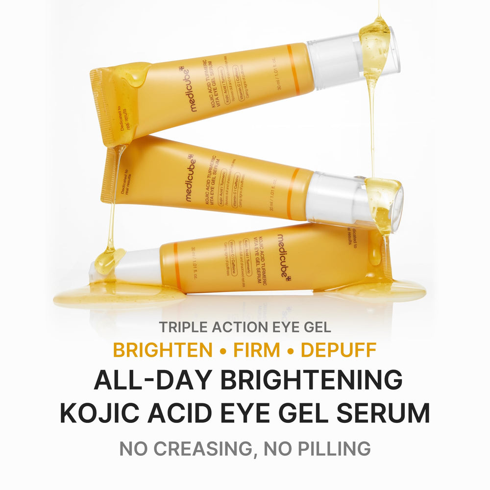 Close-up of medicube eye serum gel texture for quick absorption.