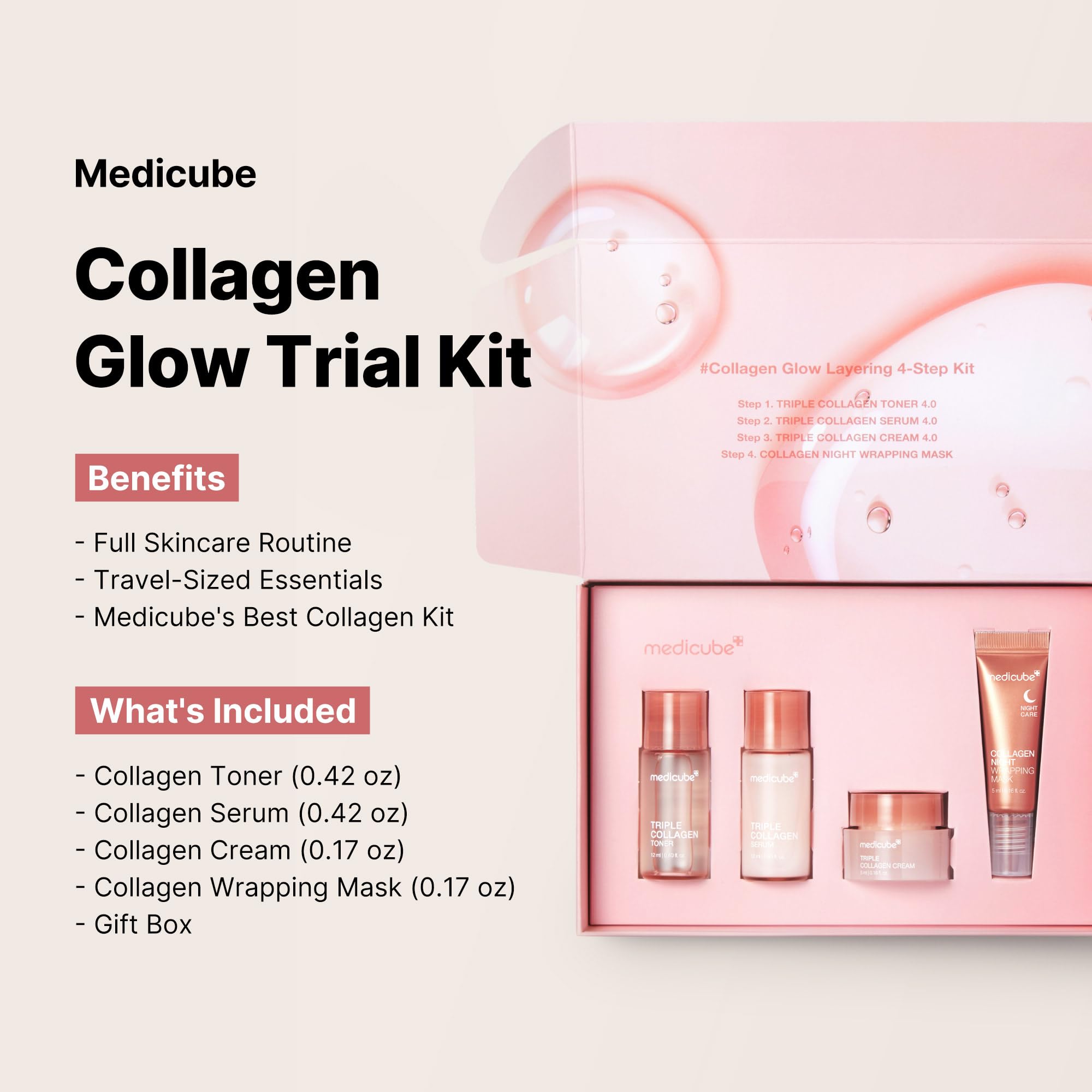 Medicube Glass Skin Collagen Serum bottle—deep moisture for glow