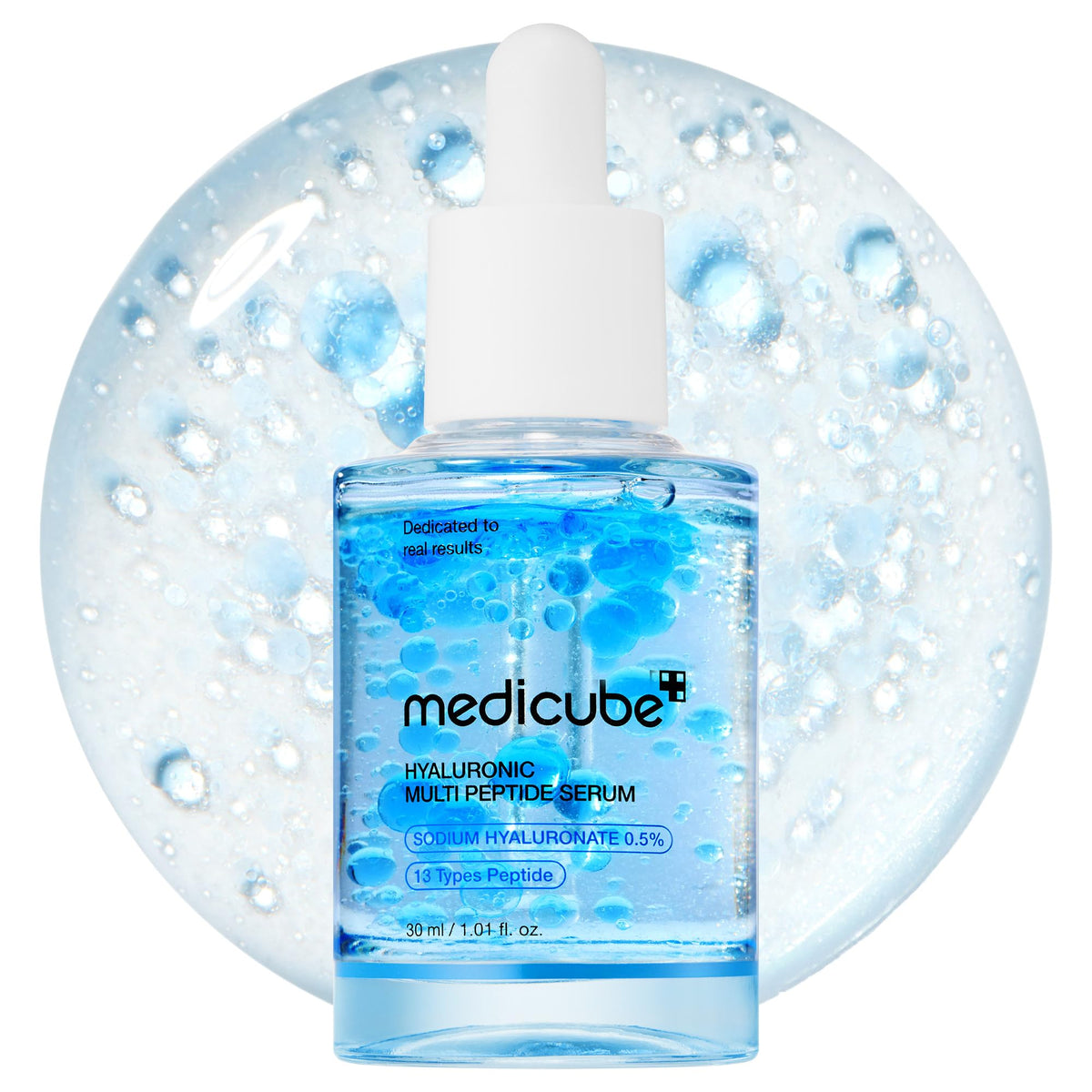 medicube Hyaluronic Multi Peptide PDRN Serum bottle delivers radiant hydration.